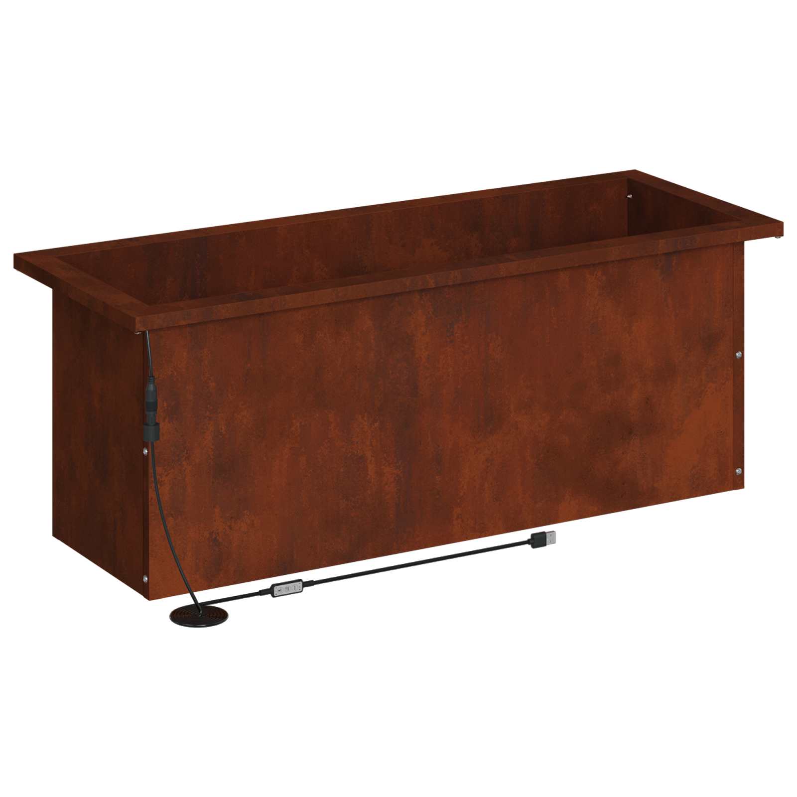 Plantenbak met led Roestkleurig 30 x 80 x 30 cm weervast staal image 8