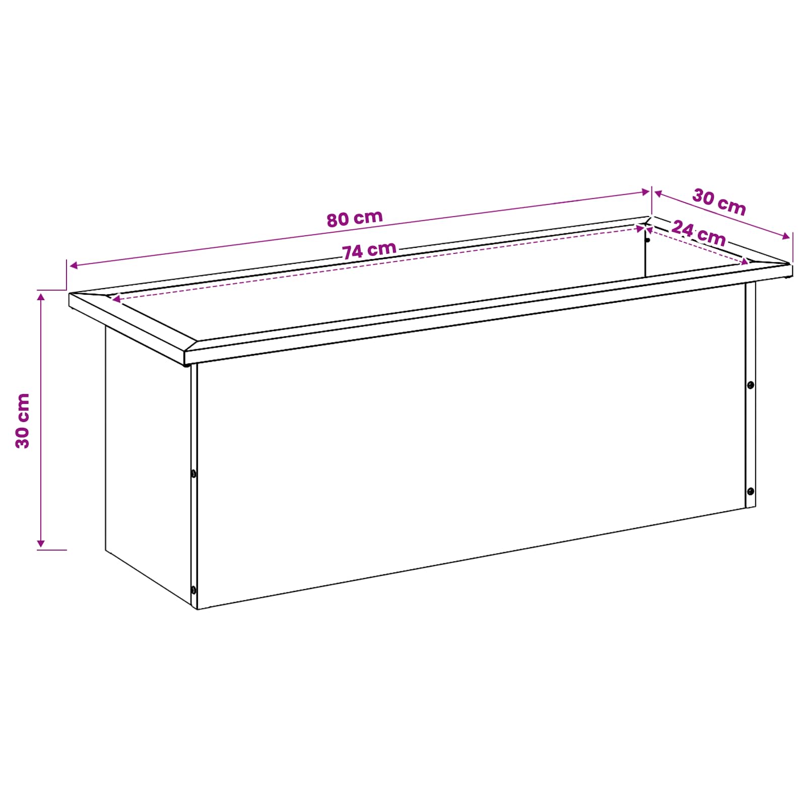 Plantenbak met led 2 st Roestkleurig 30 x 80 x 30 cm image 6
