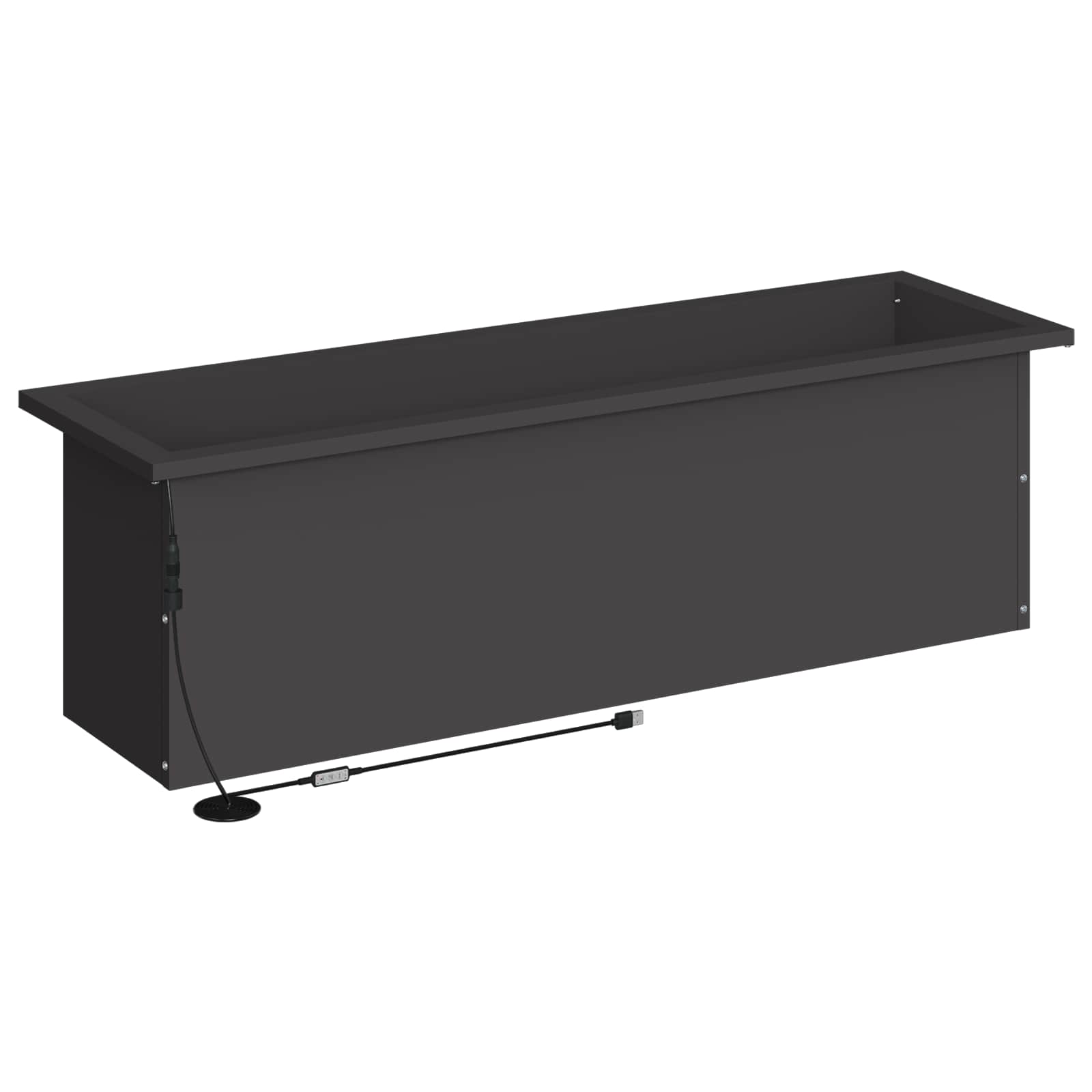 Plantenbak met led 2 st Zwart 30 x 100 x 30 cm Staal image 7
