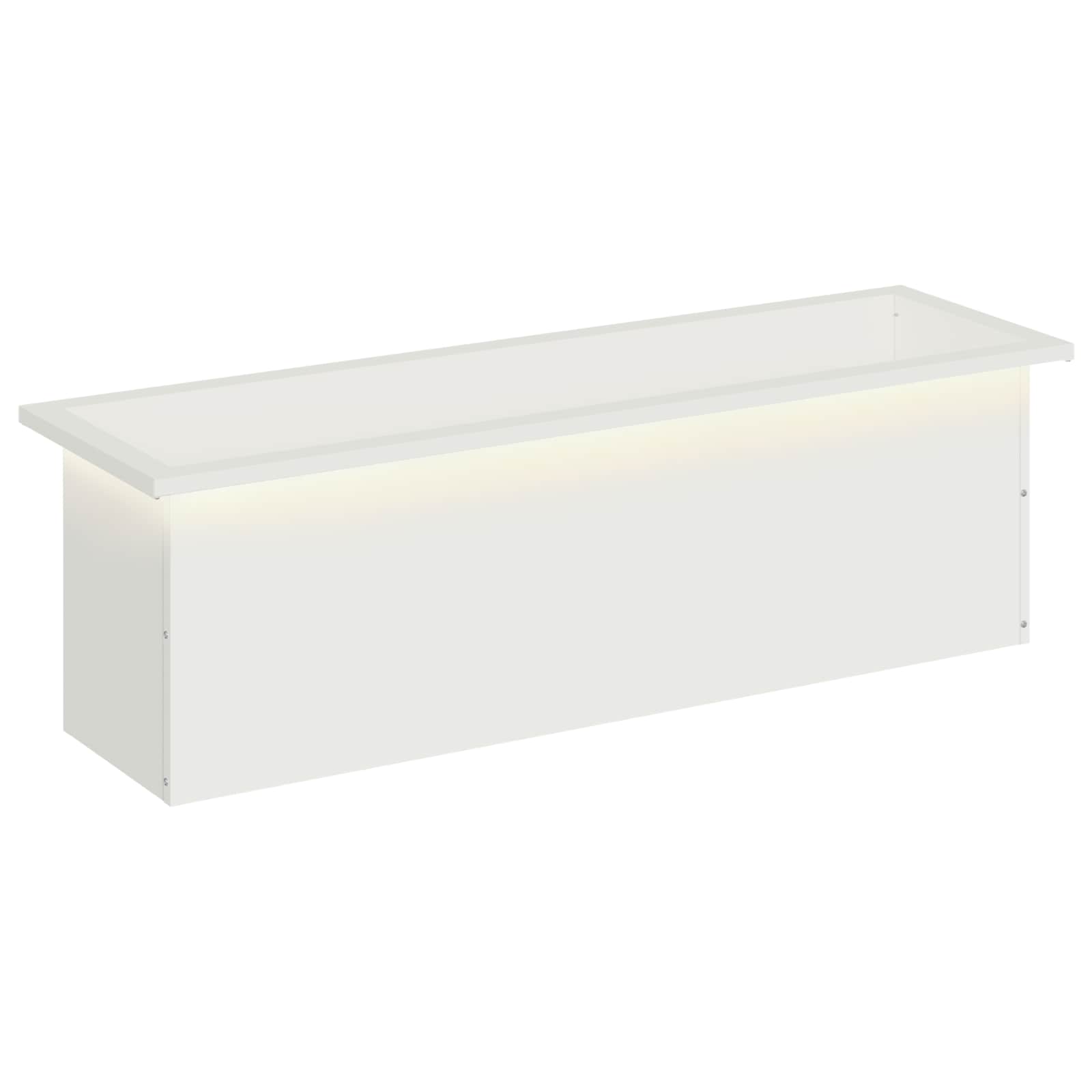 Plantenbak met led Wit 30 x 100 x 30 cm Staal image 2