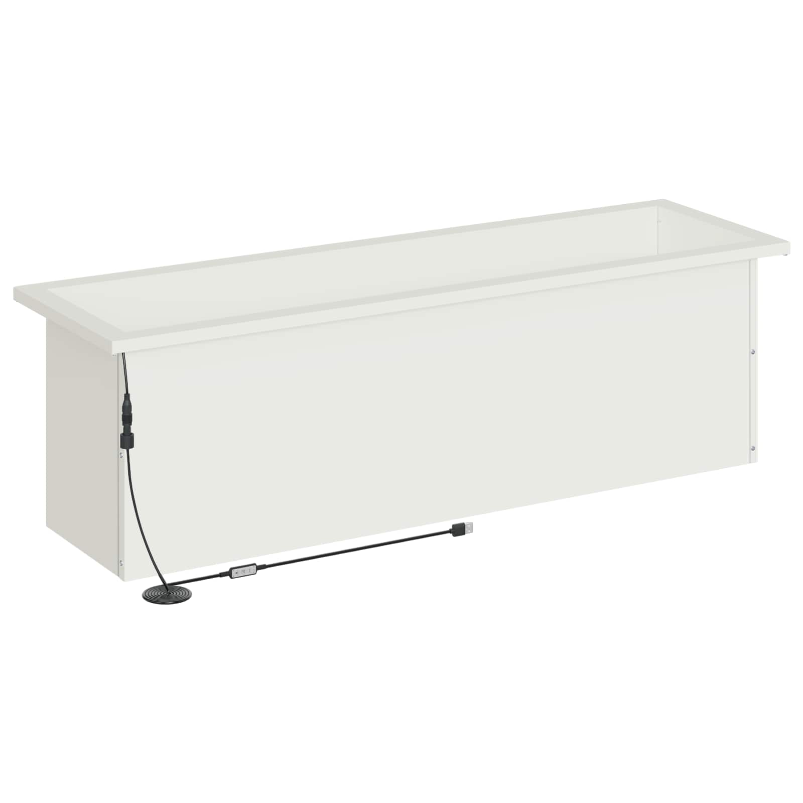 Plantenbak met led Wit 30 x 100 x 30 cm Staal image 7
