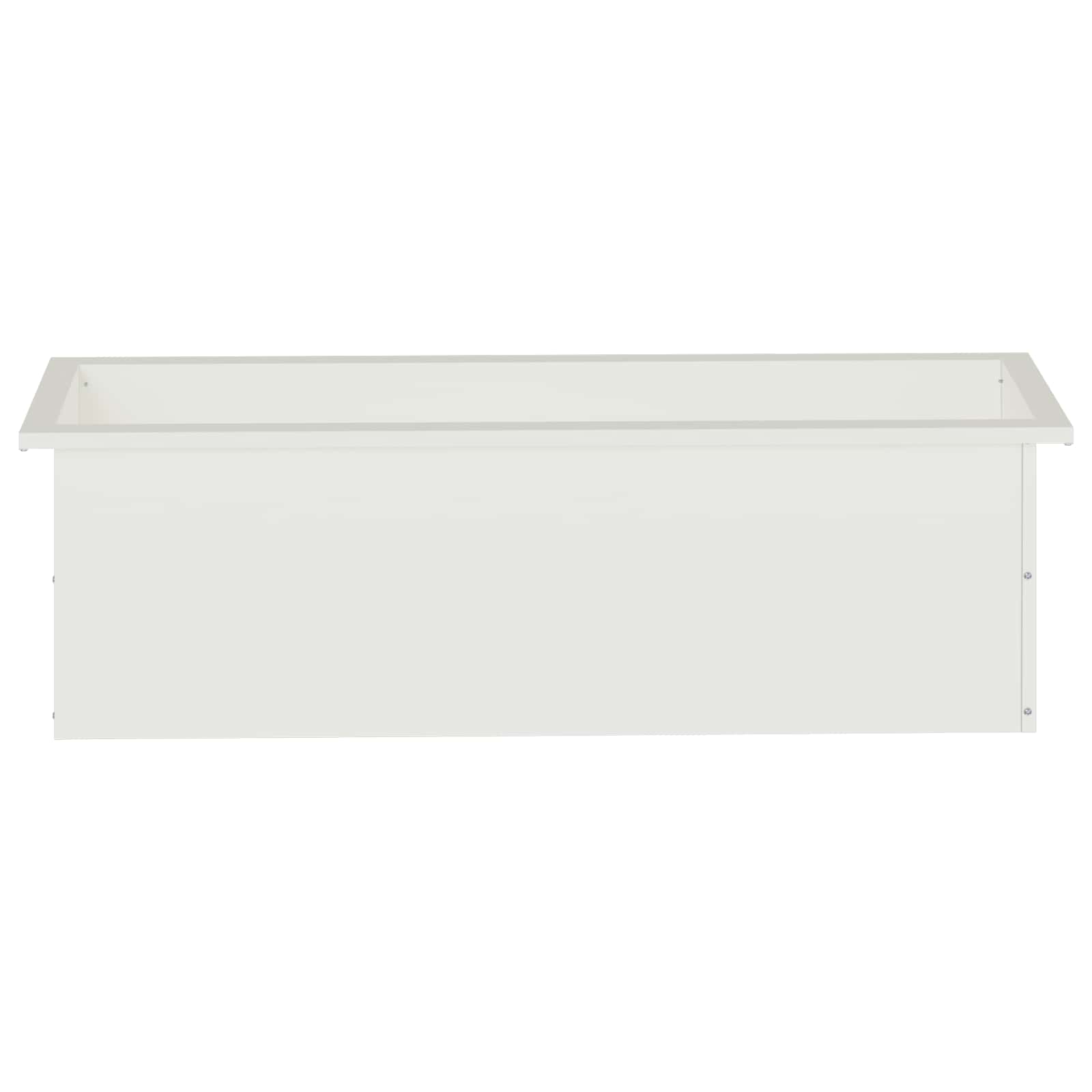 Plantenbak met led 2 st Wit 30 x 100 x 30 cm Staal image 5