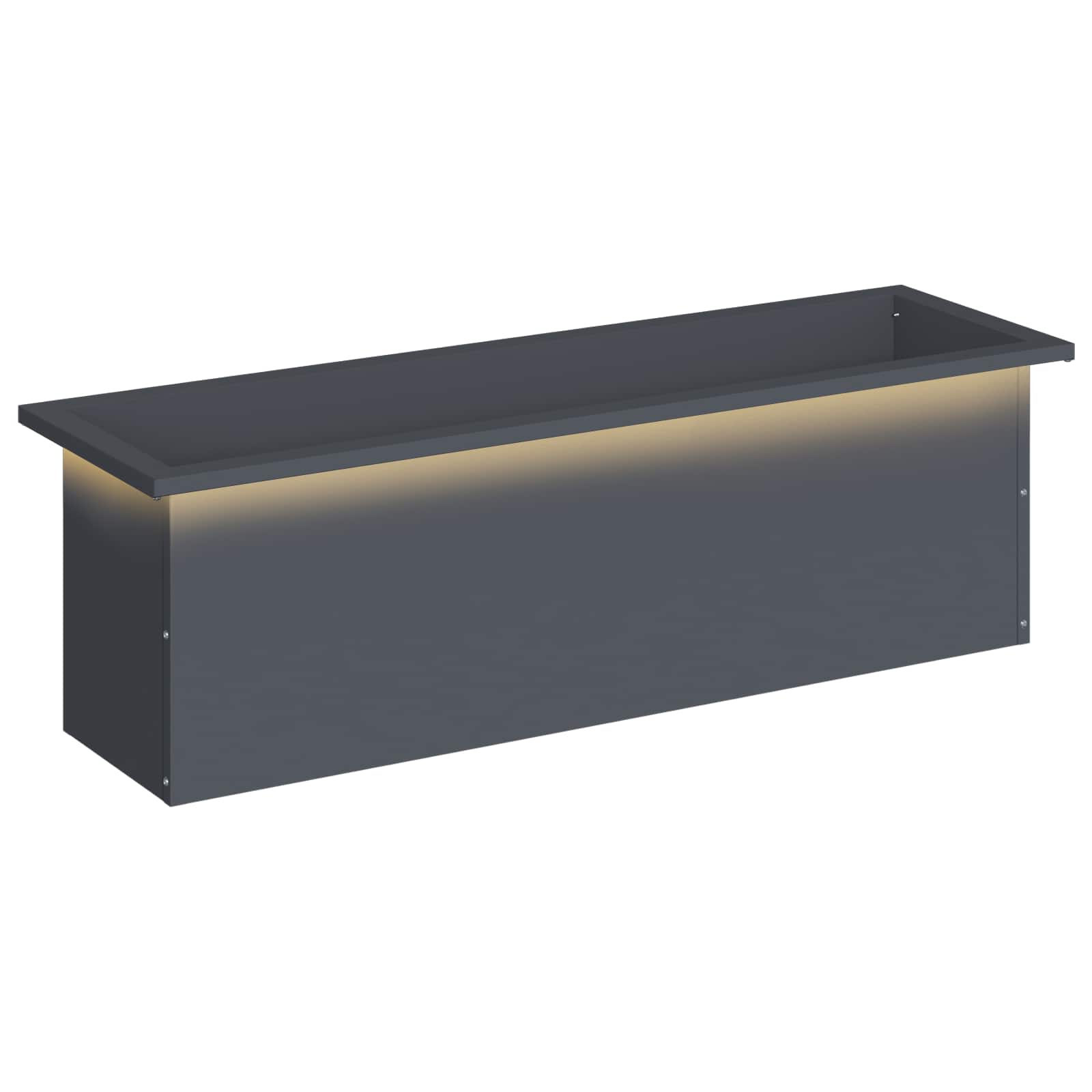 Plantenbak met led Antraciet 30 x 100 x 30 cm Staal image 2