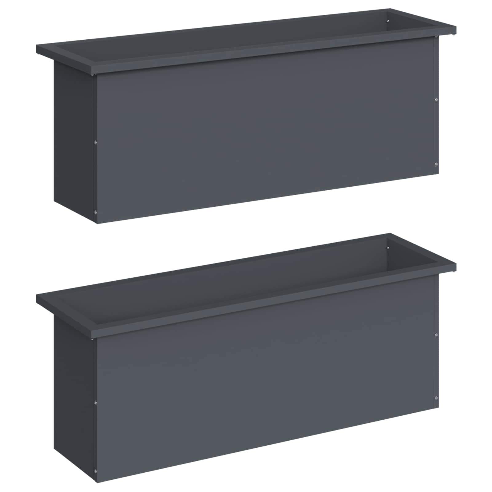 Plantenbak met led 2 st Antraciet 30 x 100 x 30 cm Staal image 4