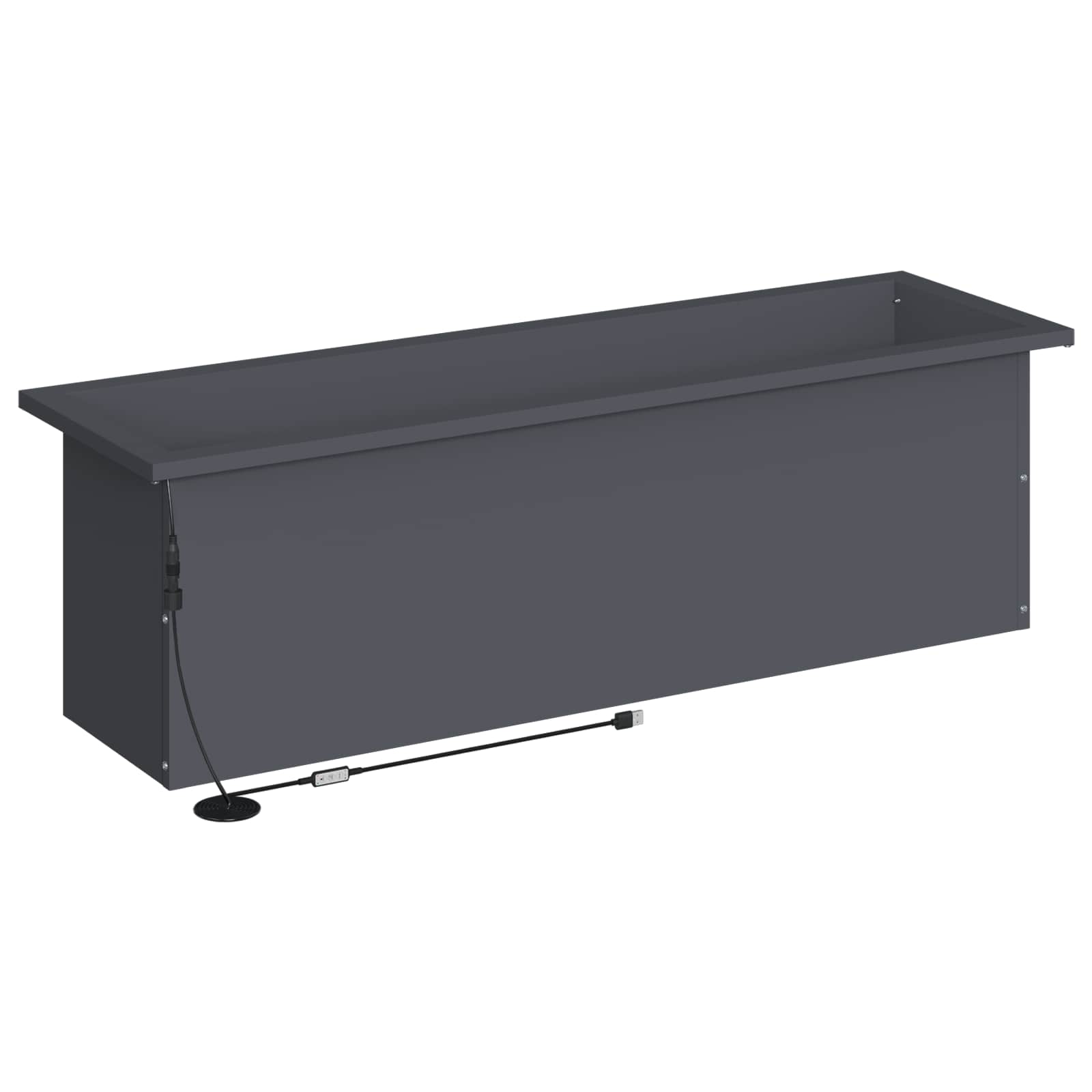 Plantenbak met led 2 st Antraciet 30 x 100 x 30 cm Staal image 7