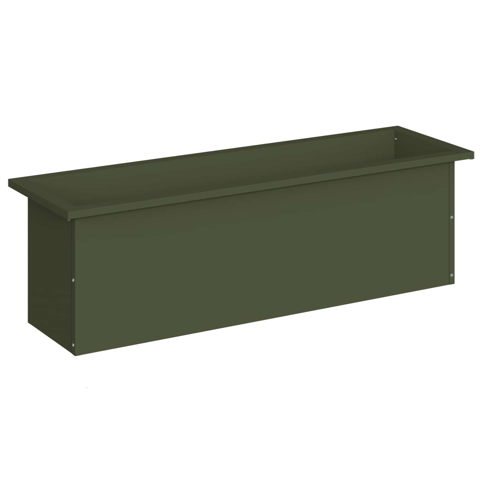 Plantenbak met led Olijfgroen 30 x 100 x 30 cm Staal image 4