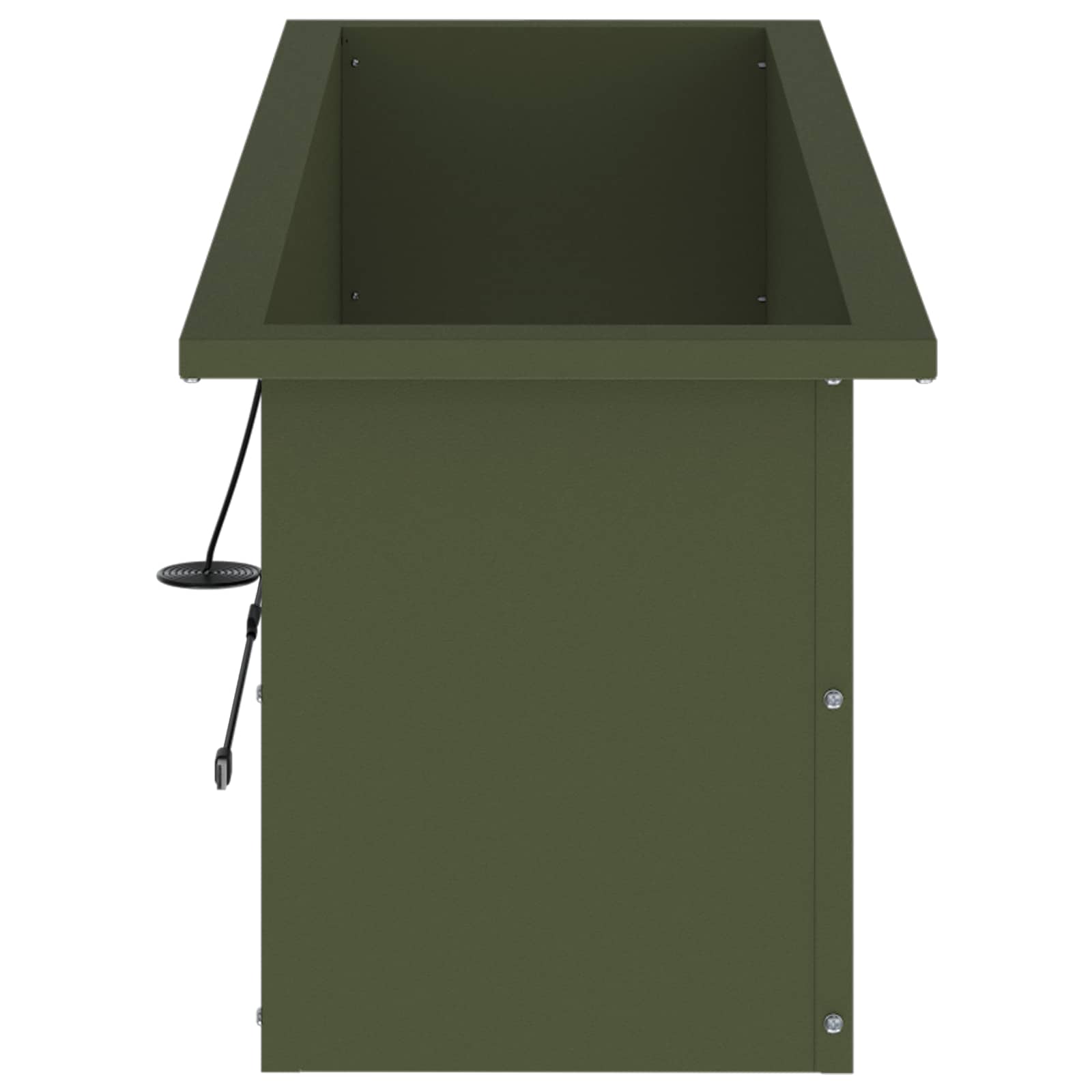Plantenbak met led Olijfgroen 30 x 100 x 30 cm Staal image 6