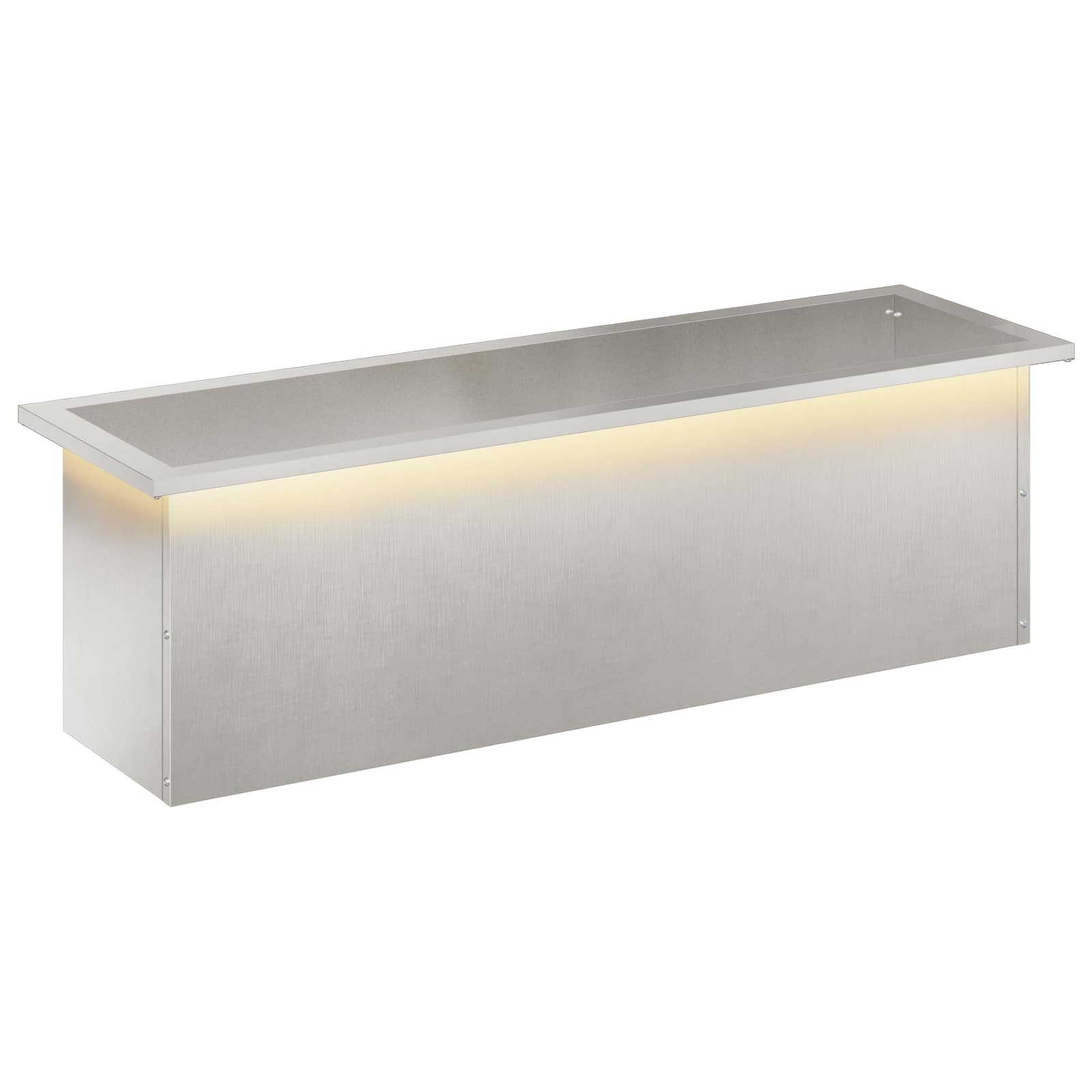 Plantenbak met led zilver 30 x 100 x 30 cm Roestvrij staal image 2
