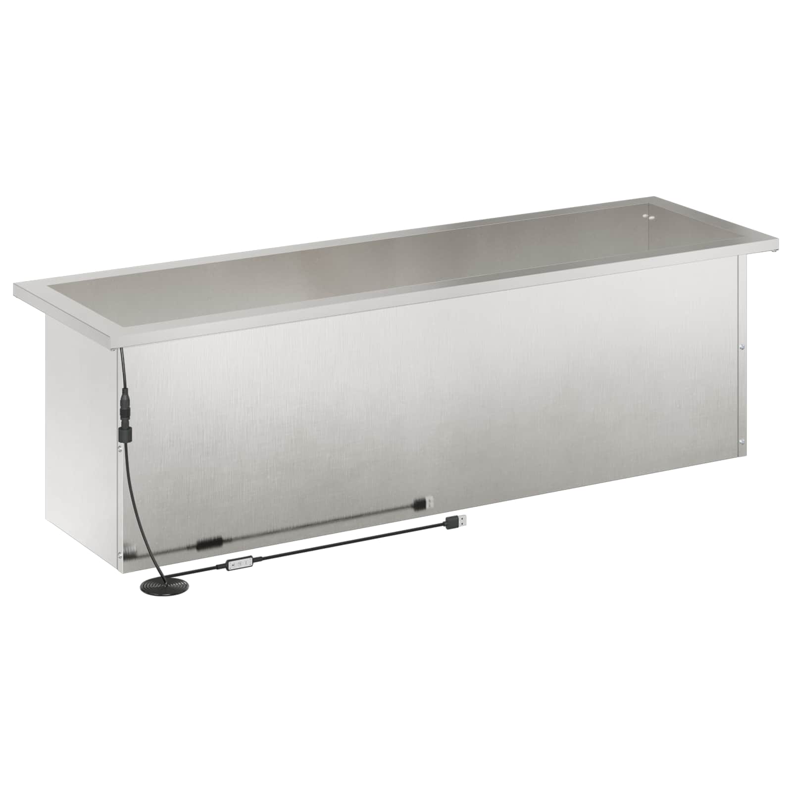 Plantenbak met led zilver 30 x 100 x 30 cm Roestvrij staal image 7