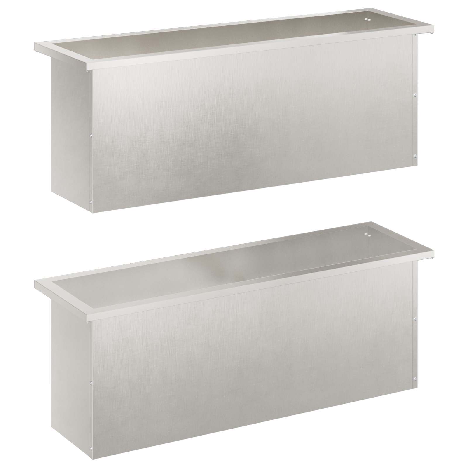 Plantenbak met led 2 st zilver 30 x 100 x 30 cm Roestvrij staal image 4