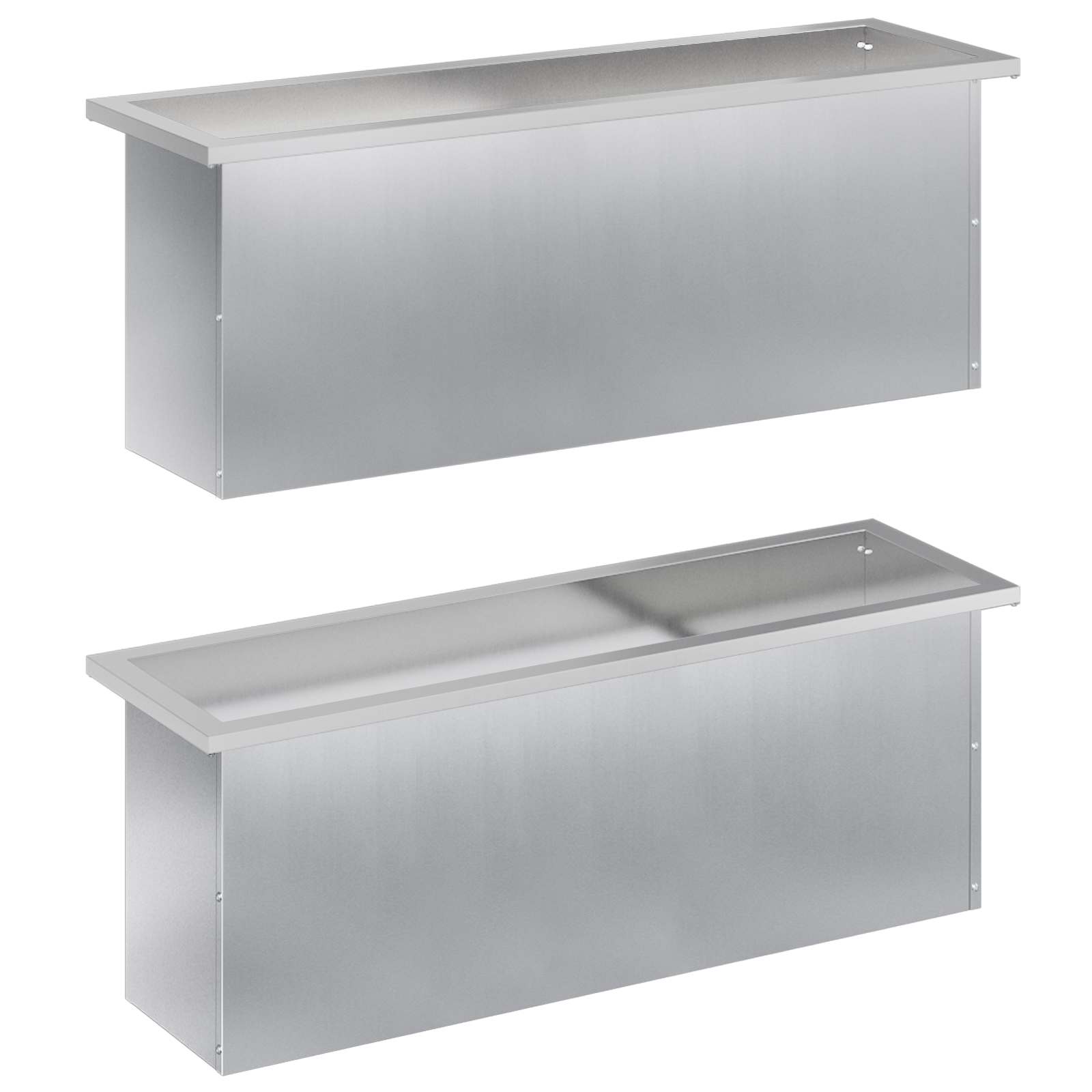 Plantenbak met led 2 st zilver 30 x 100 x 30 cm image 4
