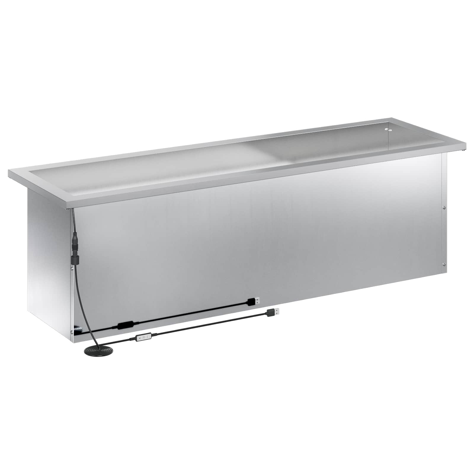 Plantenbak met led 2 st zilver 30 x 100 x 30 cm image 7