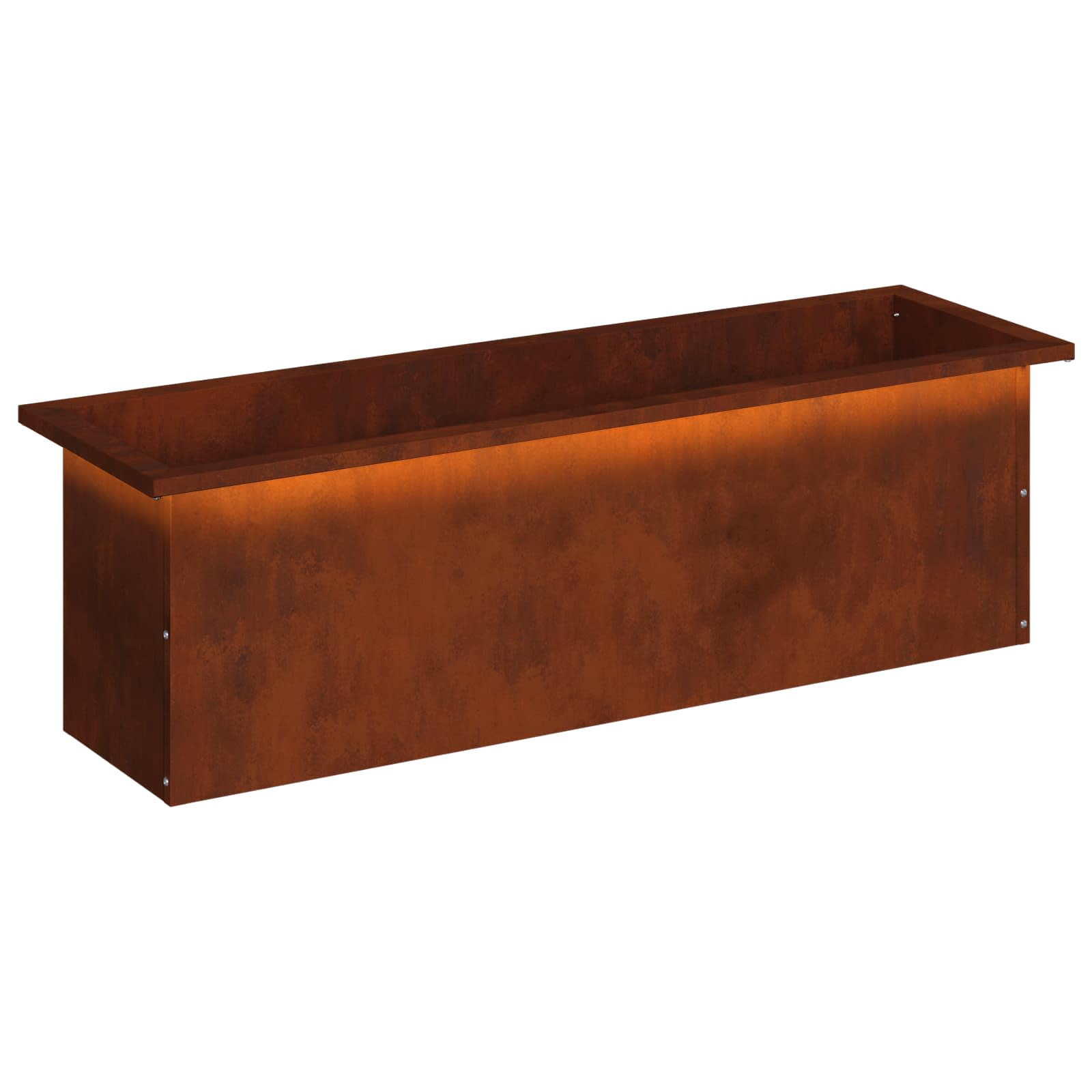 Plantenbak met led Roestkleurig 30 x 100 x 30 cm weervast staal image 2
