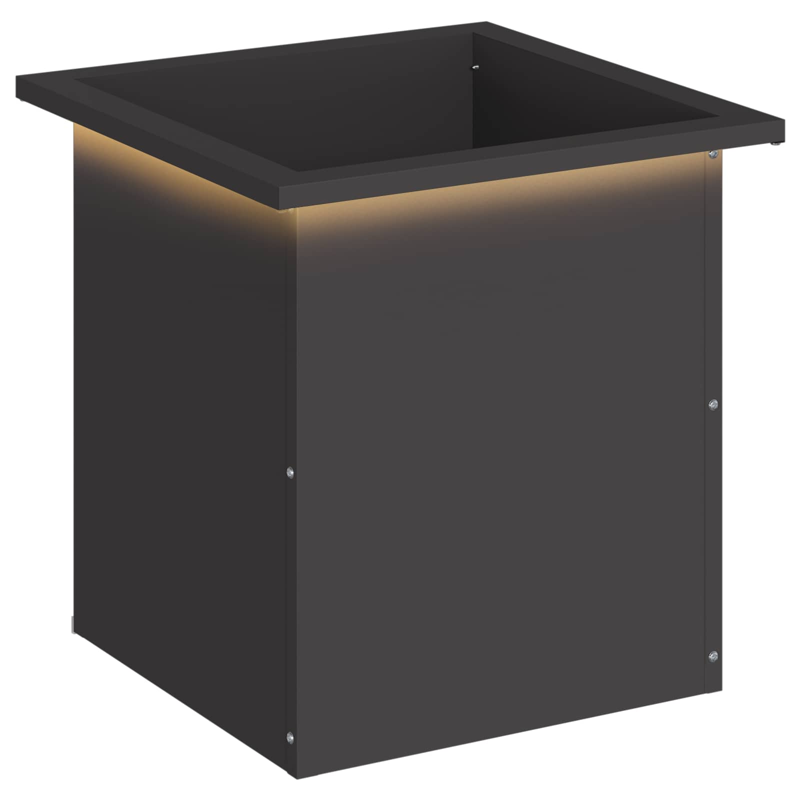 Plantenbak met led Zwart 40 x 40 x 40 cm Staal image 2
