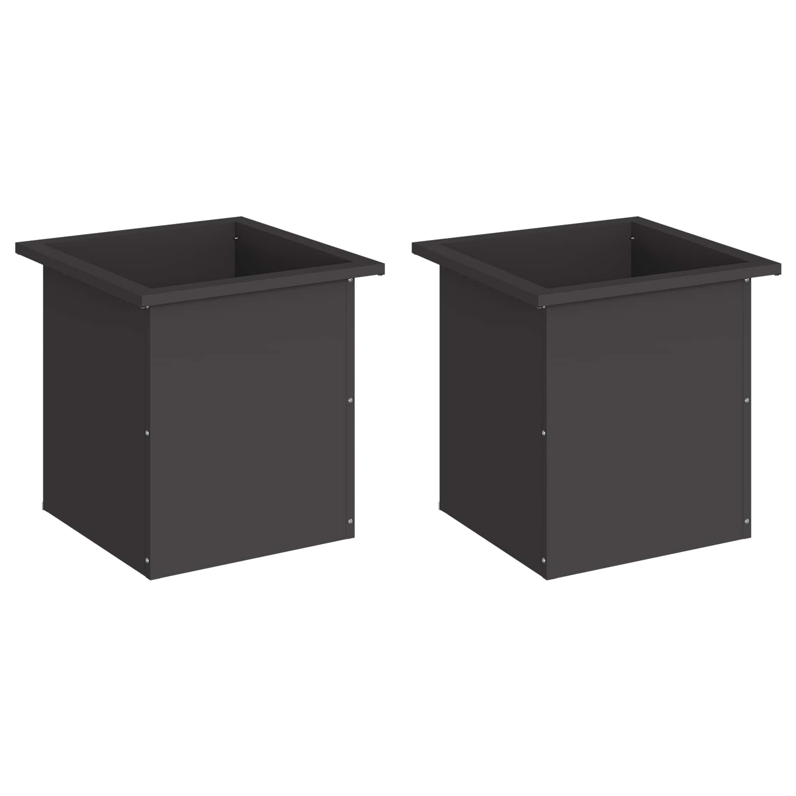 Plantenbak met led 2 st Zwart 40 x 40 x 40 cm Staal image 4