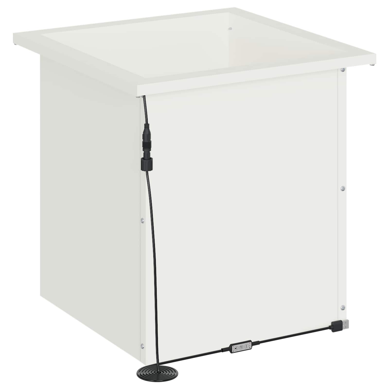 Plantenbak met led 2 st Wit 40 x 40 x 40 cm Staal image 6