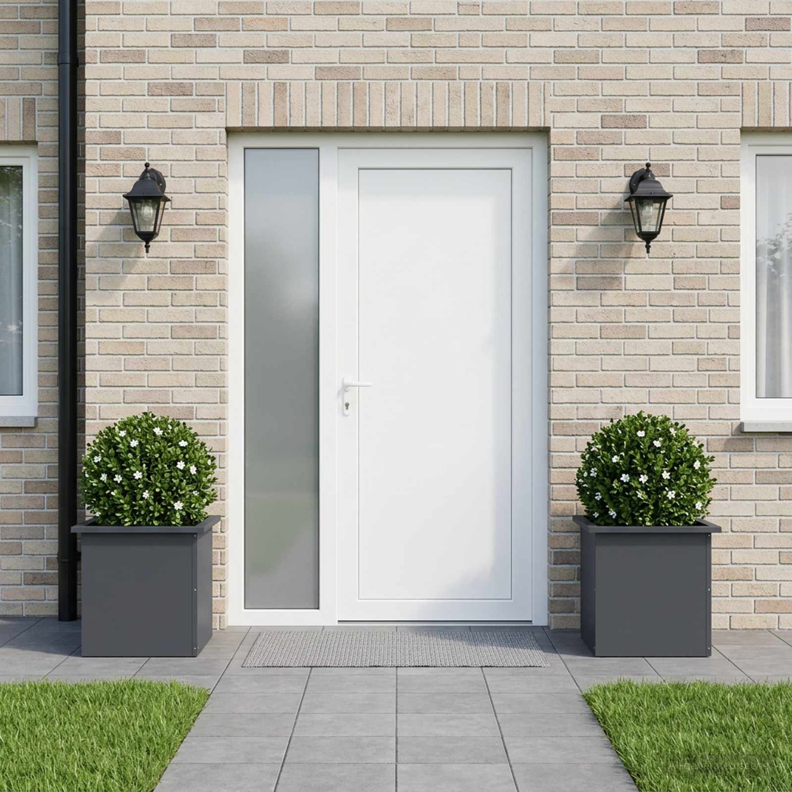 Plantenbak met led 2 st Antraciet 40 x 40 x 40 cm Staal image 3