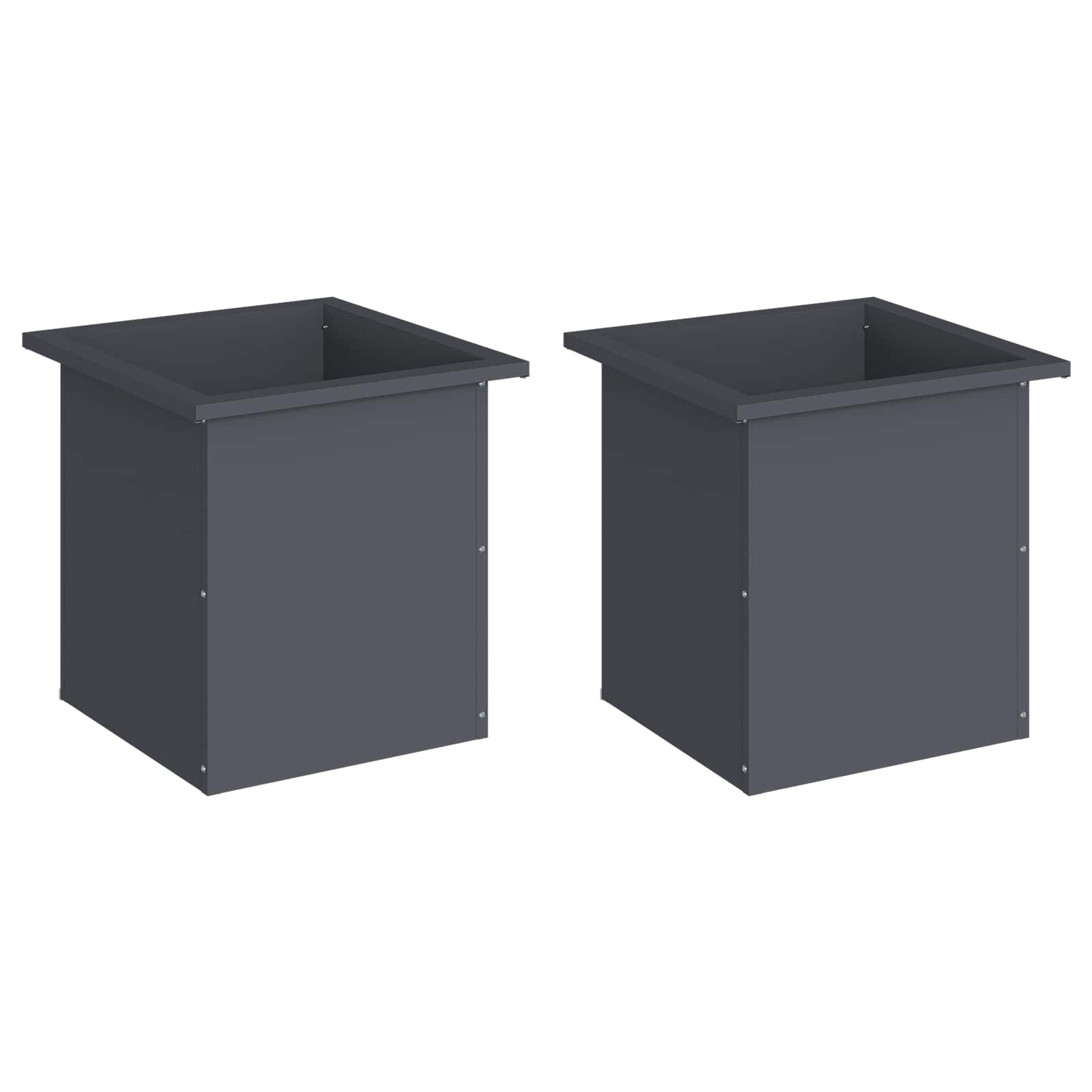 Plantenbak met led 2 st Antraciet 40 x 40 x 40 cm Staal image 4