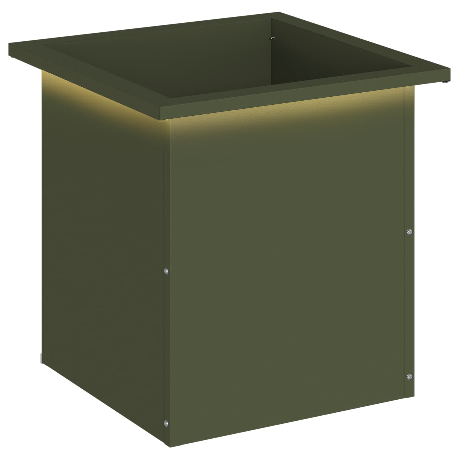 Plantenbak met led Olijfgroen 40 x 40 x 40 cm Staal image 2