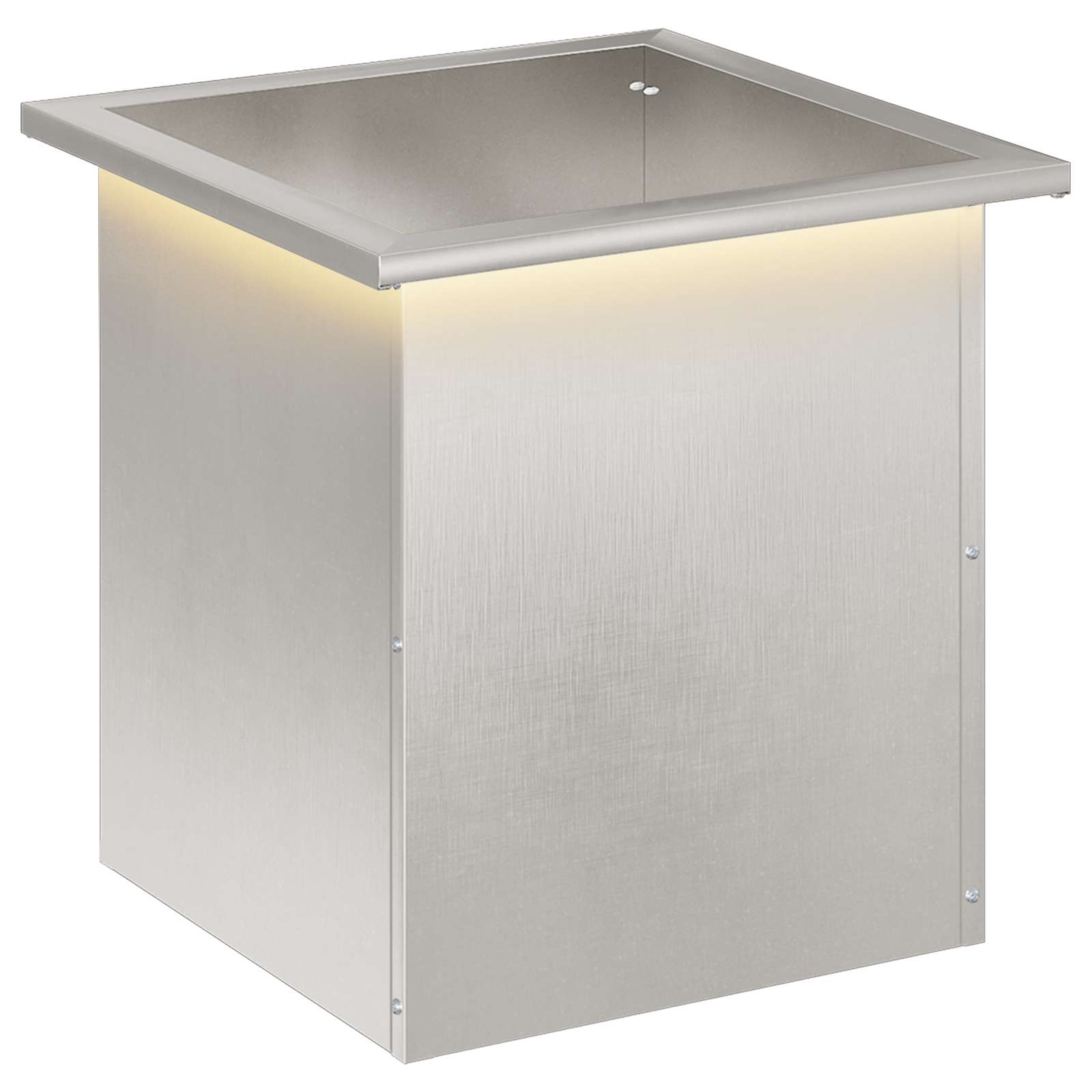 Plantenbak met led zilver 40 x 40 x 40 cm Roestvrij staal image 2