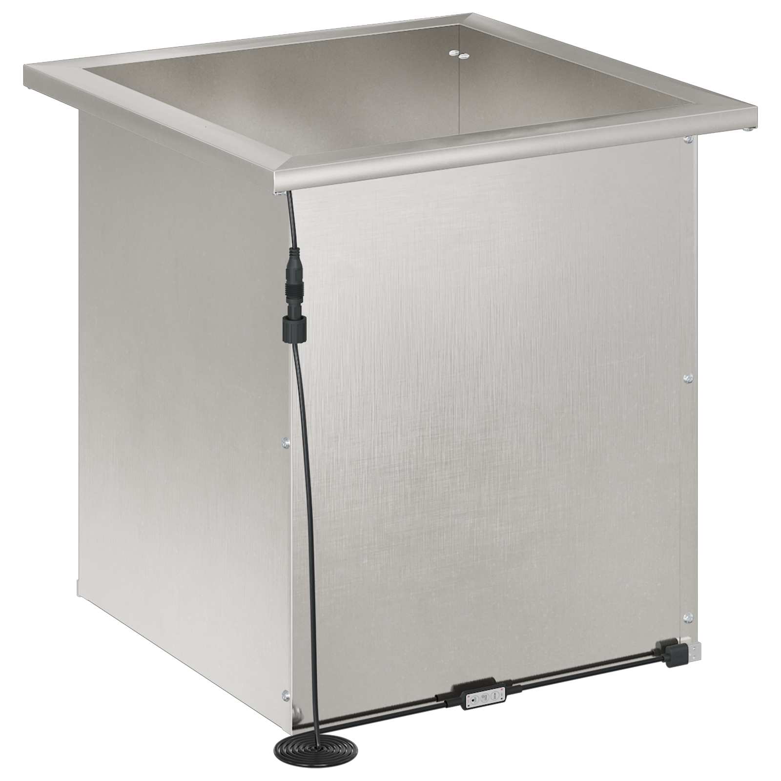 Plantenbak met led zilver 40 x 40 x 40 cm Roestvrij staal image 6