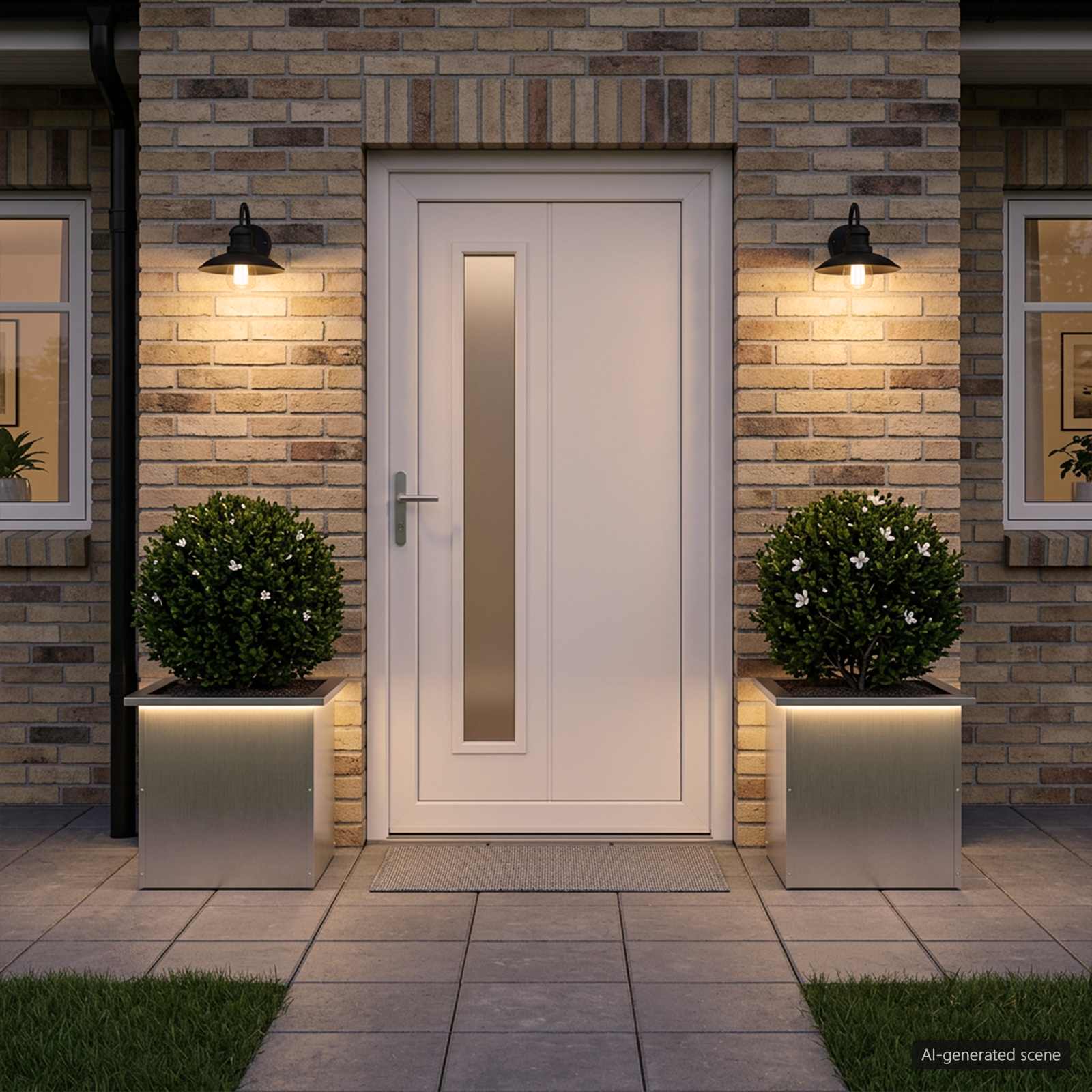 Plantenbak met led 2 st zilver 40 x 40 x 40 cm Roestvrij staal image 3