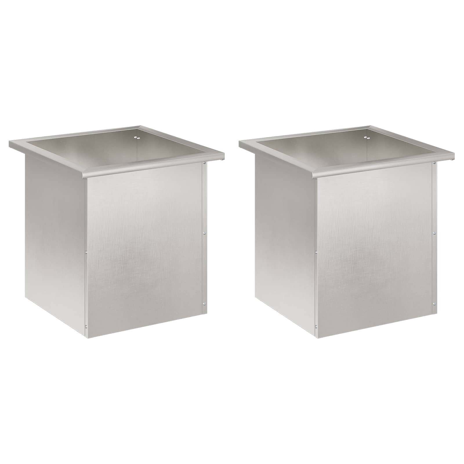 Plantenbak met led 2 st zilver 40 x 40 x 40 cm Roestvrij staal image 4