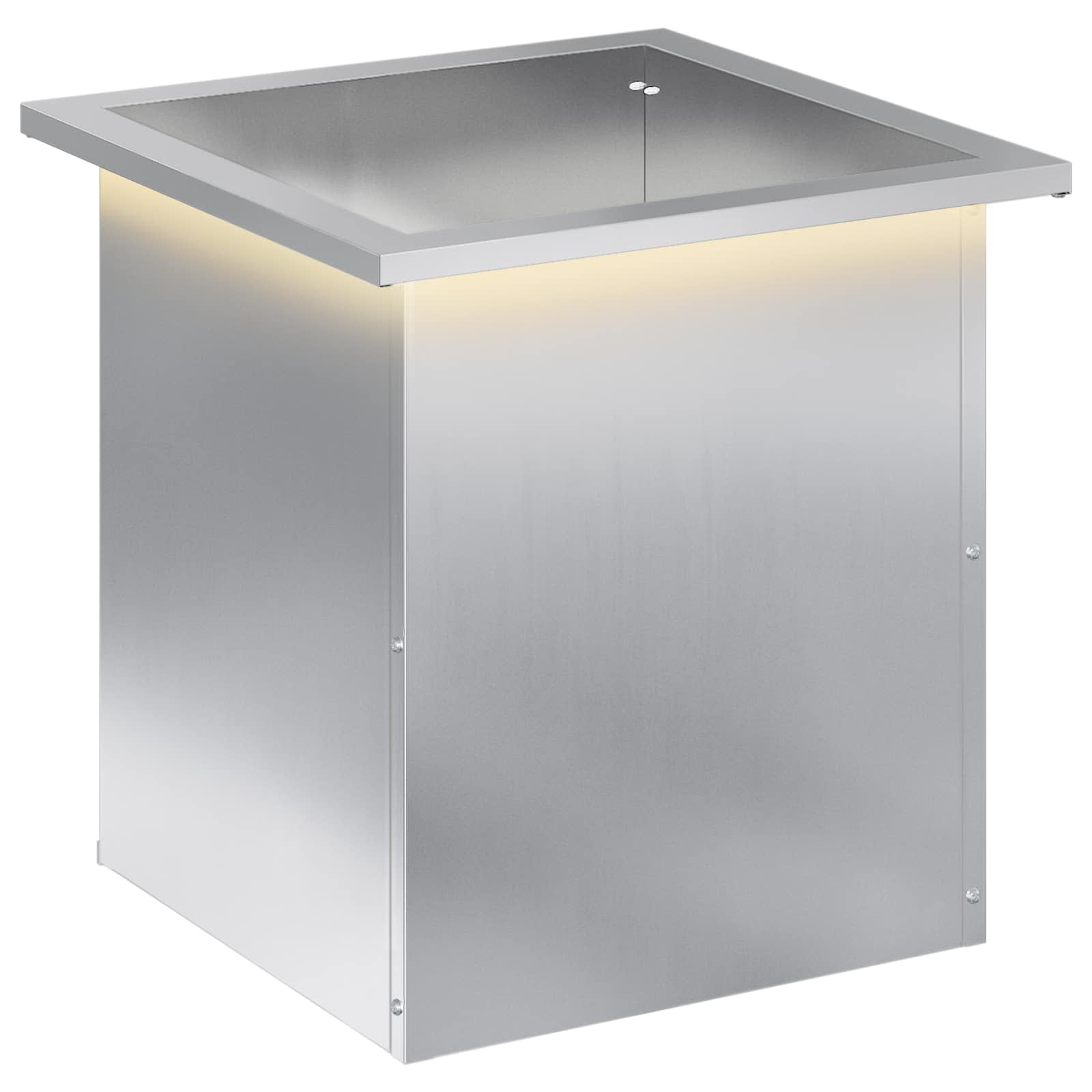 Plantenbak met led zilver 40 x 40 x 40 cm Gegalvaniseerd staal image 2