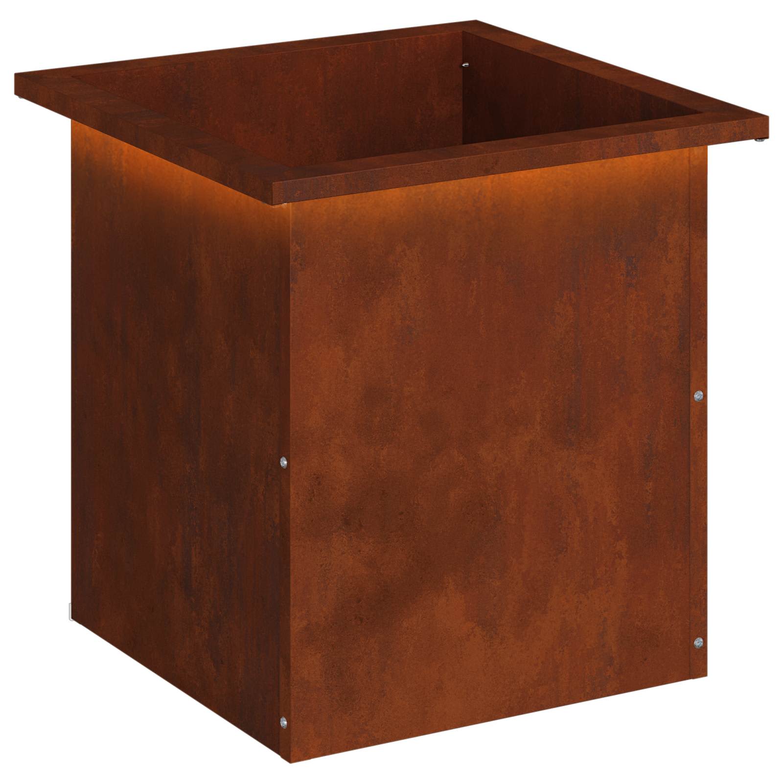 Plantenbak met led Roestkleurig 40 x 40 x 40 cm weervast staal image 2