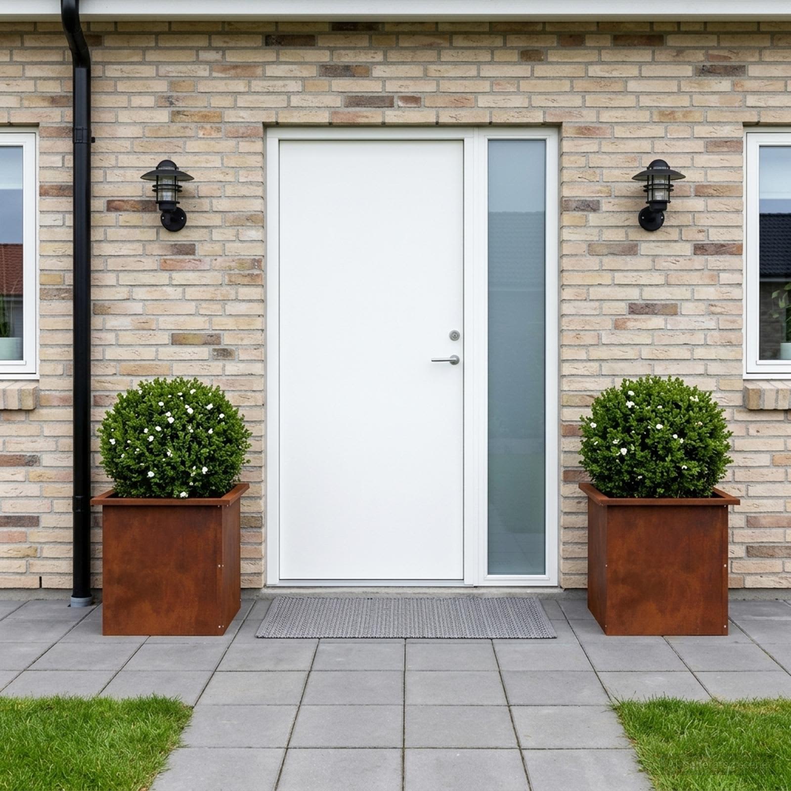 Plantenbak met led 2 st Roestkleurig 40 x 40 x 40 cm image 3