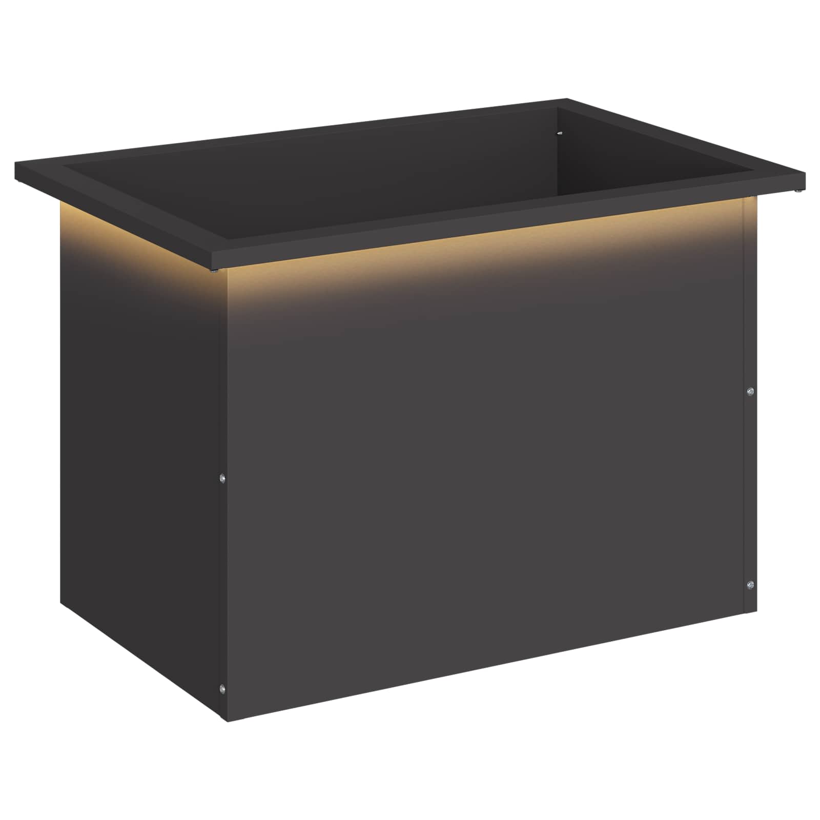Plantenbak met led Zwart 40 x 60 x 40 cm Staal image 2