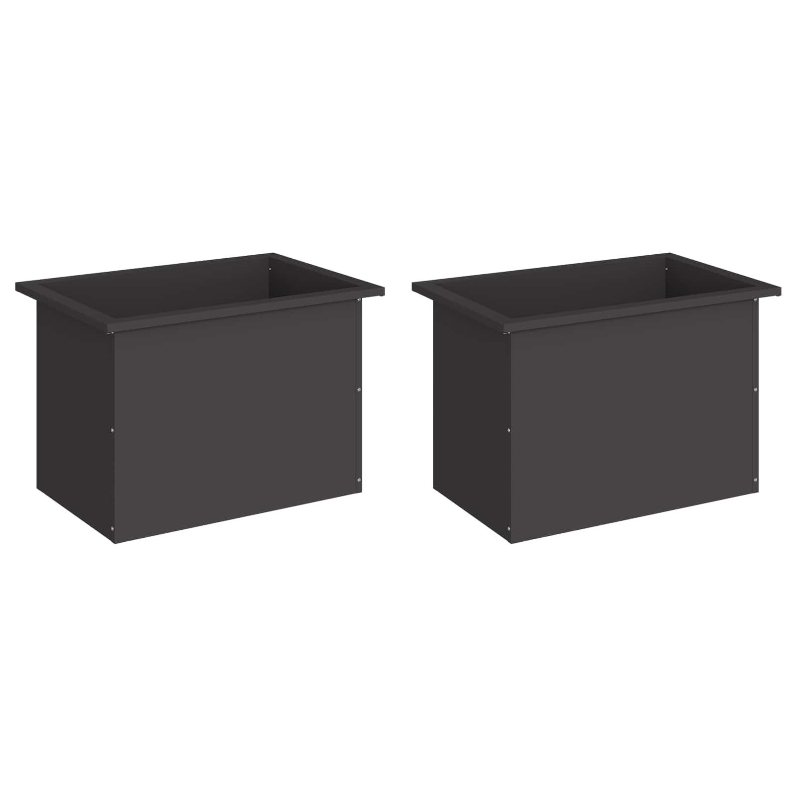 Plantenbak met led 2 st Zwart 40 x 60 x 40 cm Staal image 4