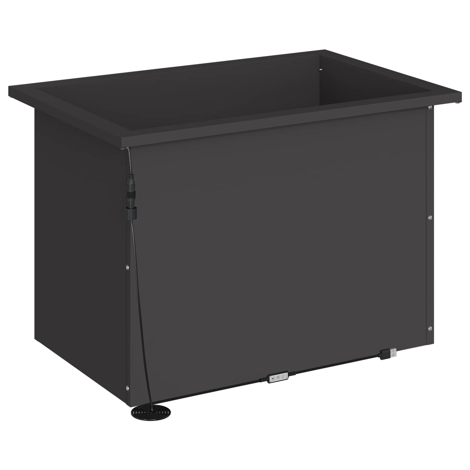 Plantenbak met led 2 st Zwart 40 x 60 x 40 cm Staal image 6