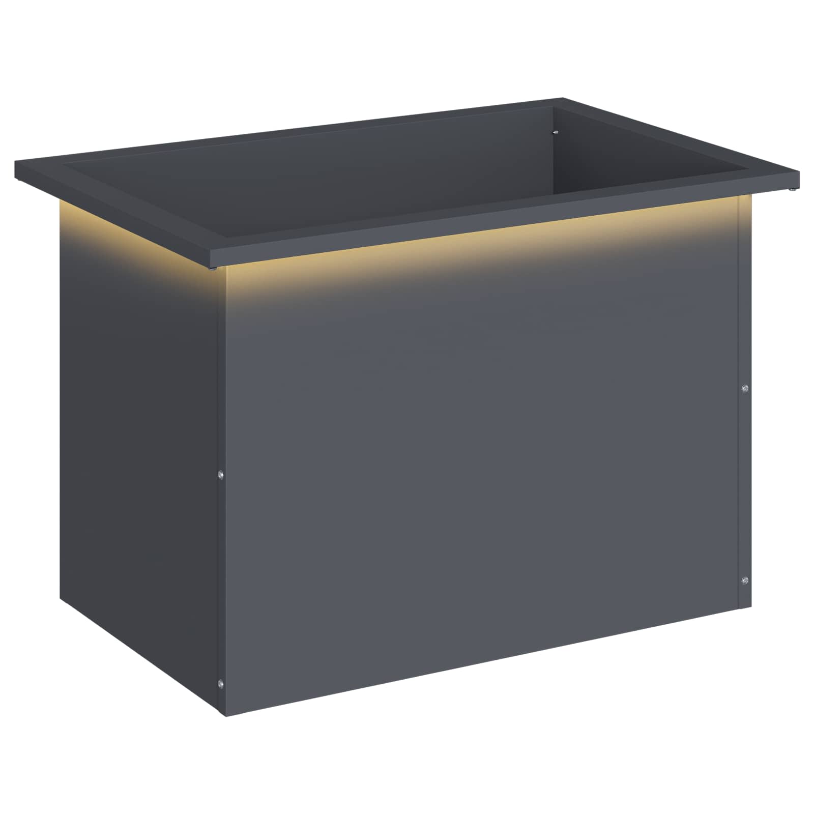 Plantenbak met led Antraciet 40 x 60 x 40 cm Staal image 2