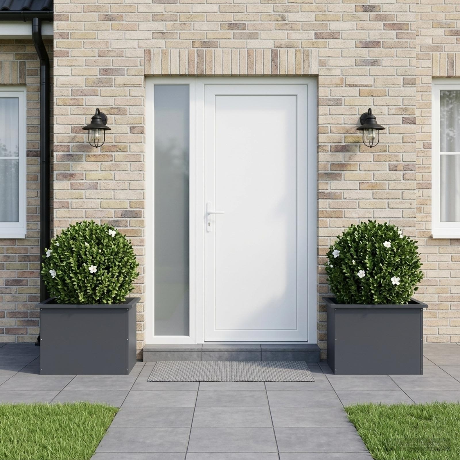 vidaXL Plantekasse med LED 2 stk. Antracit 40 x 60 x 40 cm Stål