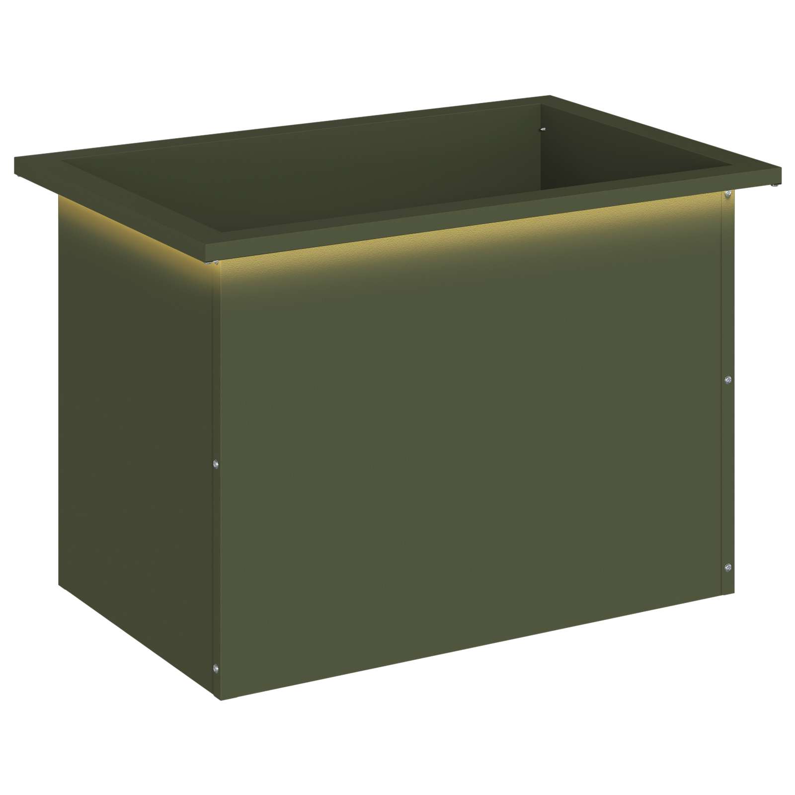 Plantenbak met led Olijfgroen 40 x 60 x 40 cm Staal image 2