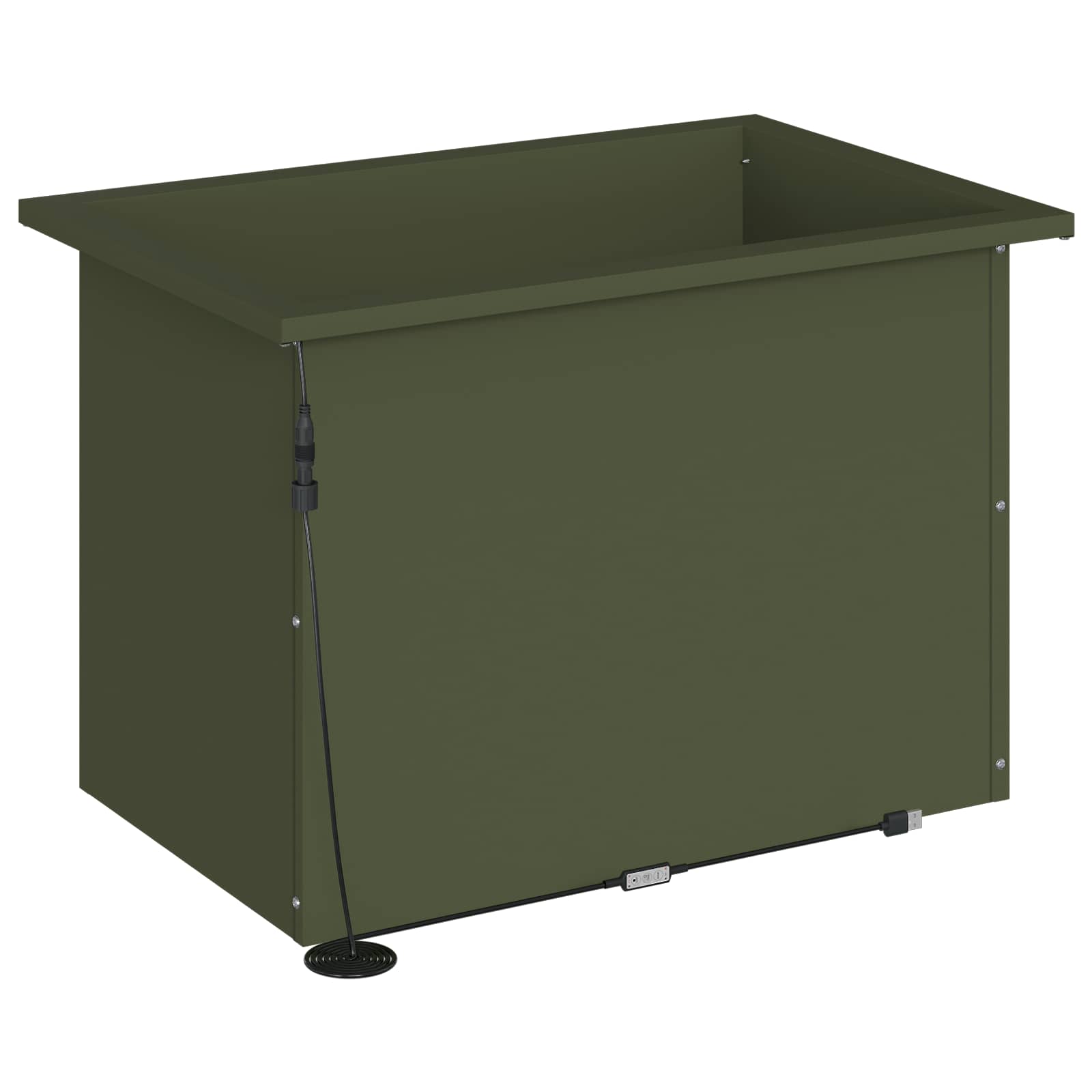 Plantenbak met led Olijfgroen 40 x 60 x 40 cm Staal image 6