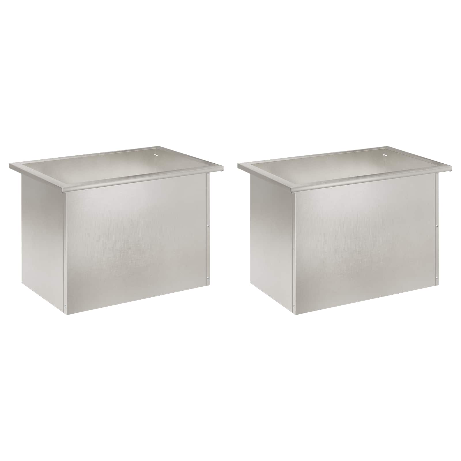 Plantenbak met led 2 st zilver 40 x 60 x 40 cm Roestvrij staal image 4