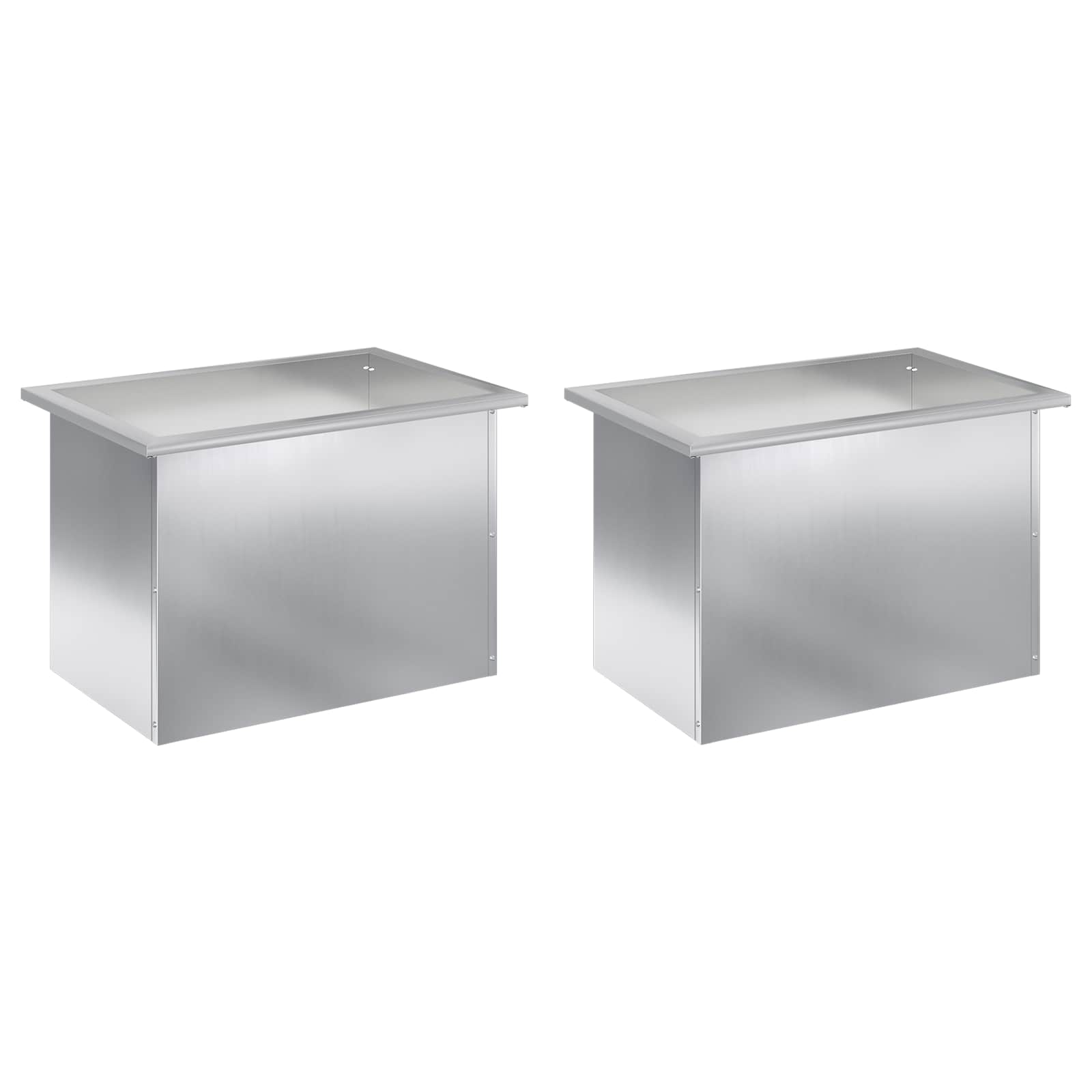 Plantenbak met led 2 st zilver 40 x 60 x 40 cm image 4