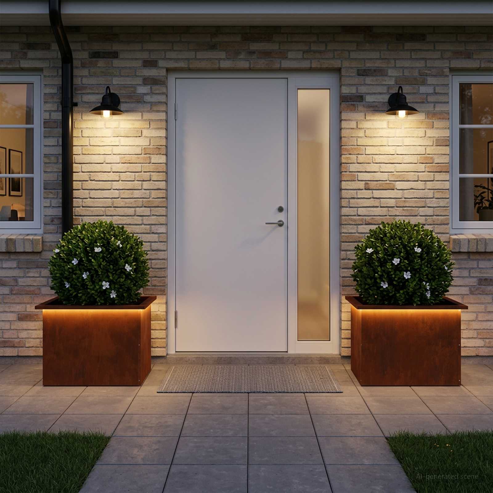 Plantenbak met led 2 st Roestkleurig 40 x 60 x 40 cm image 3
