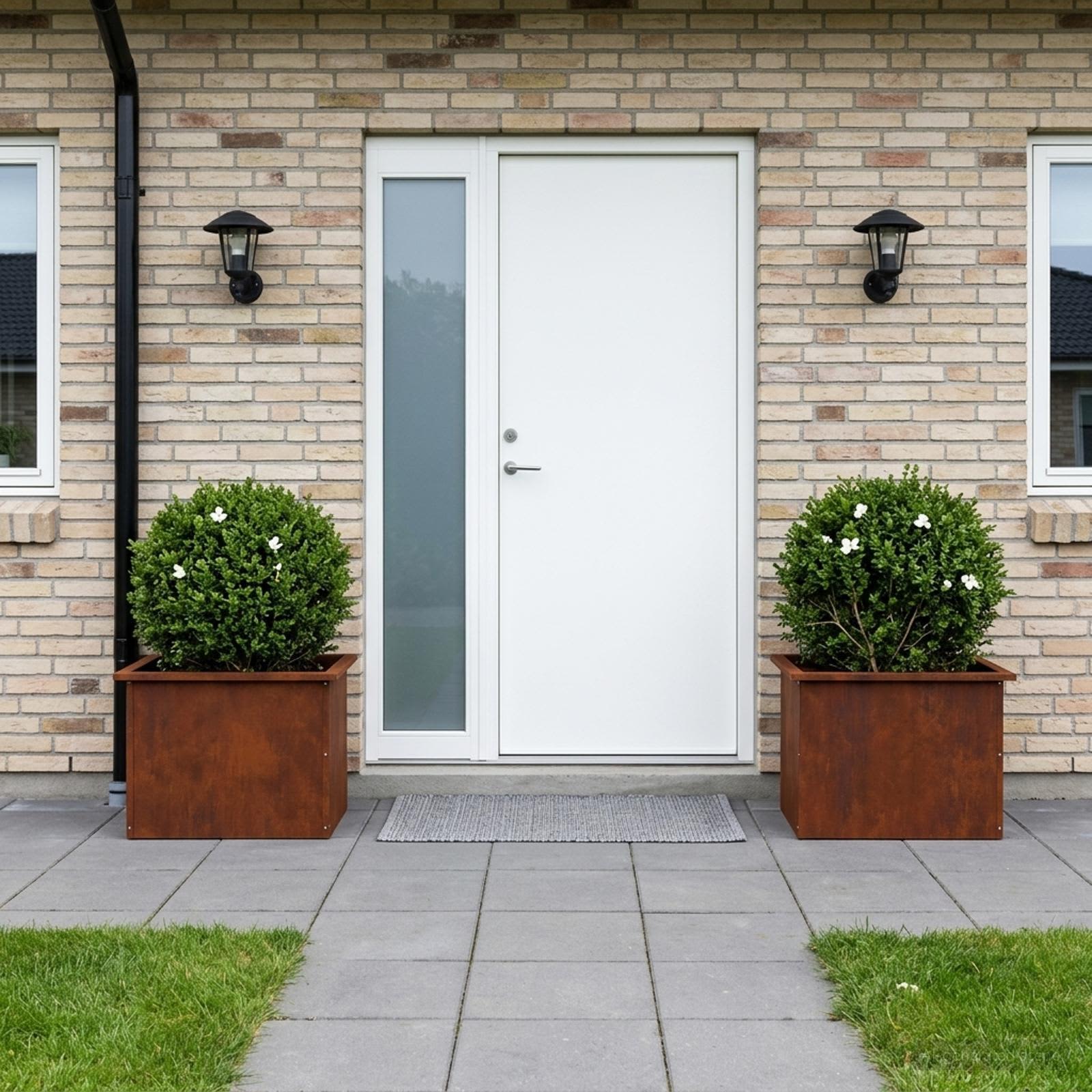 vidaXL Hageplantekasse med LED 2 stk. Rusten 40 x 60 x 40 cm