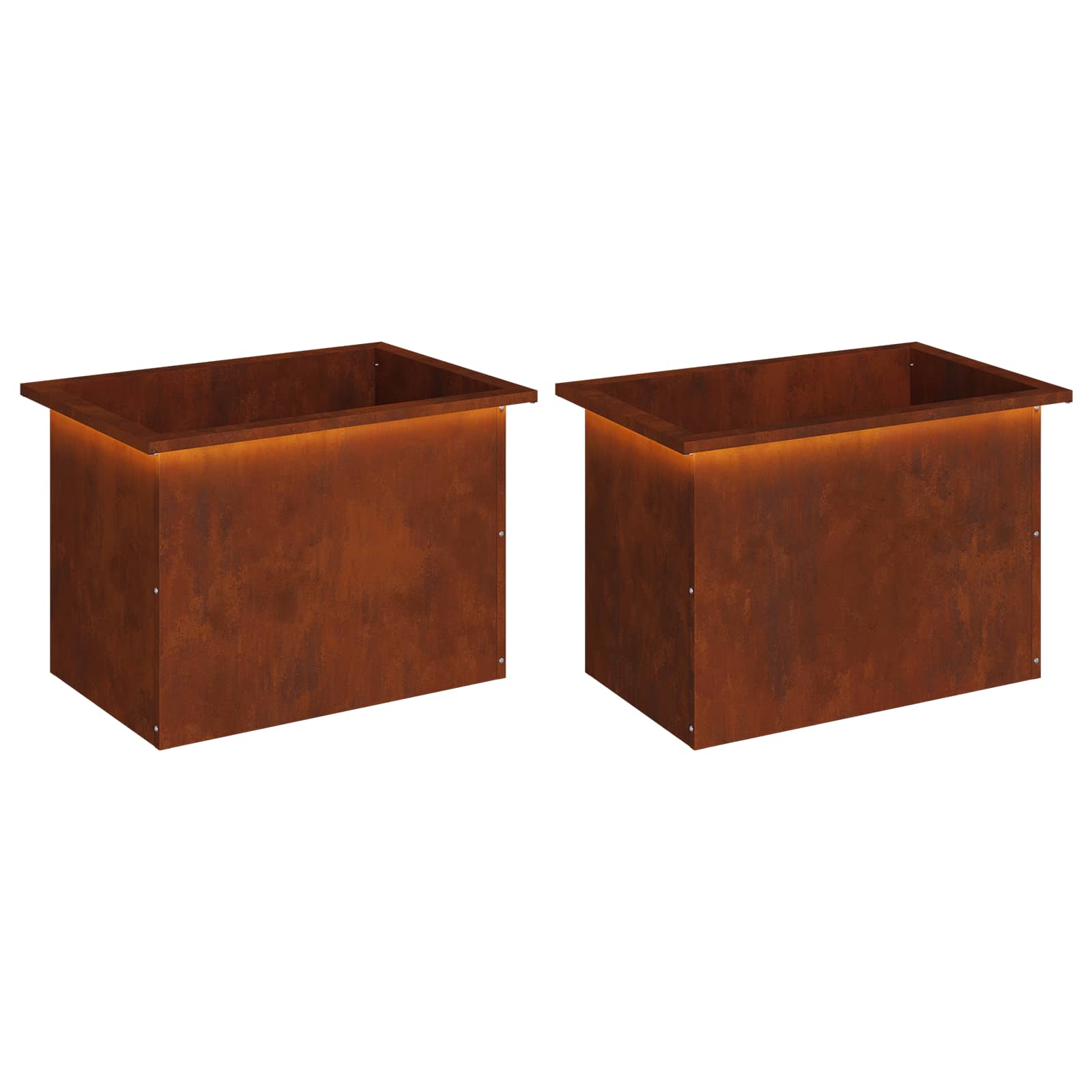 Plantenbak met led 2 st Roestkleurig 40 x 60 x 40 cm image 2