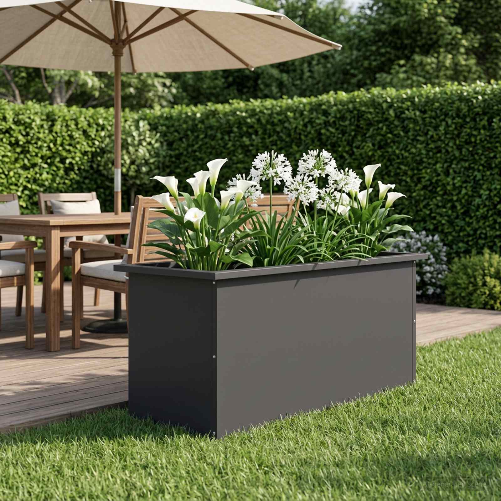 Plantenbak met led Zwart 40 x 80 x 40 cm Staal image 3