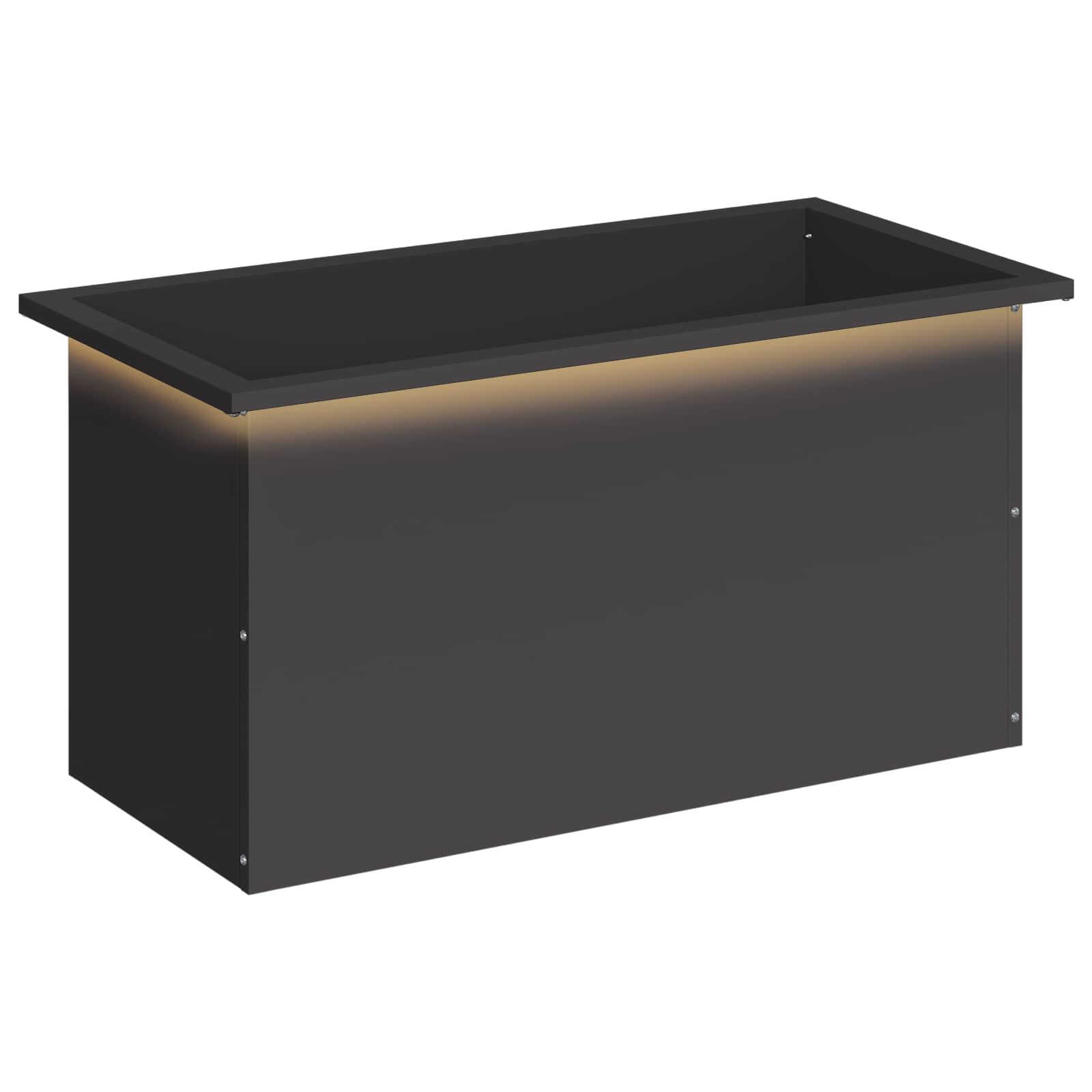 Plantenbak met led Zwart 40 x 80 x 40 cm Staal image 2