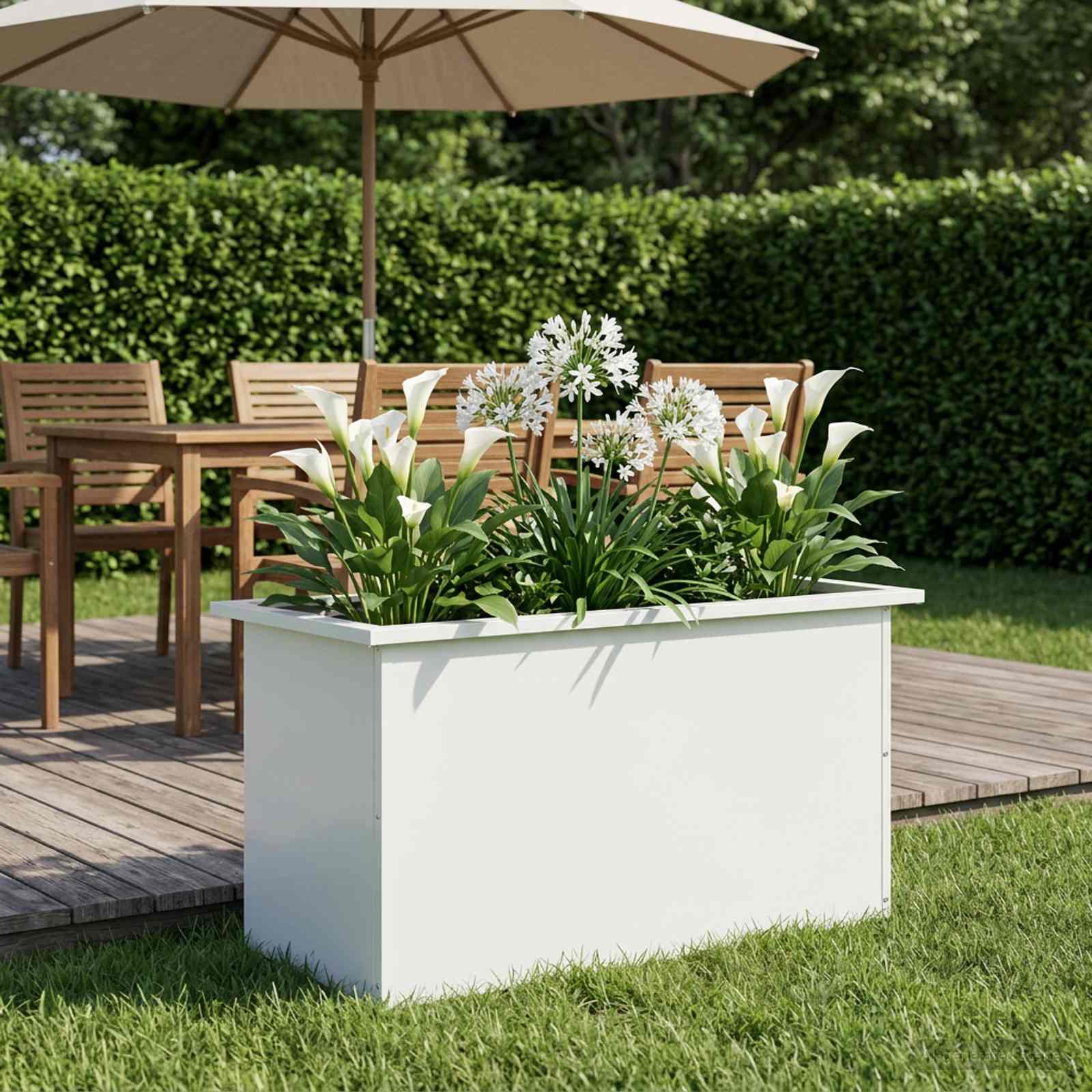 vidaXL Plantekasse med LED Hvid 40 x 80 x 40 cm Stål
