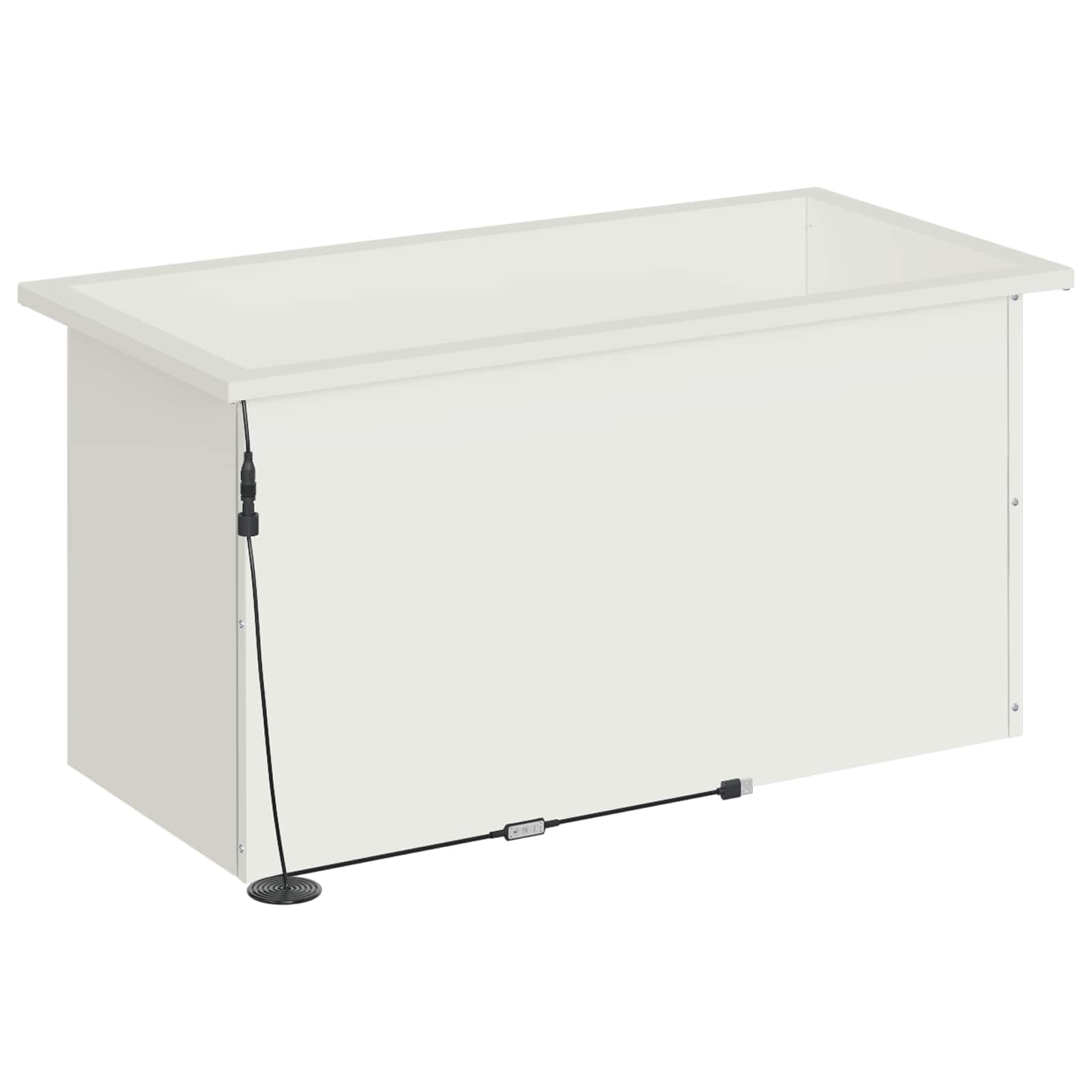 Plantenbak met led 2 st Wit 40 x 80 x 40 cm Staal image 7