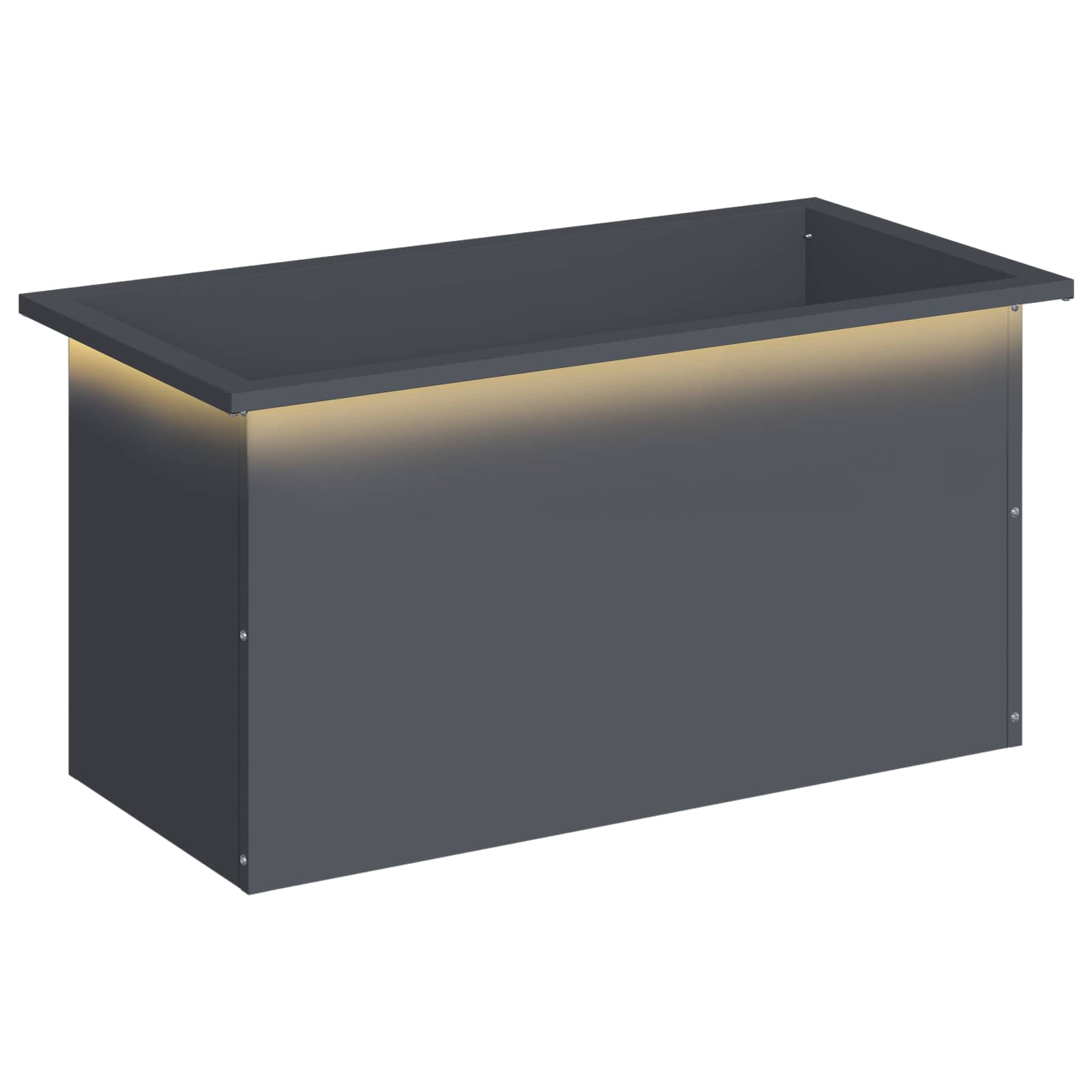 Plantenbak met led Antraciet 40 x 80 x 40 cm Staal image 2