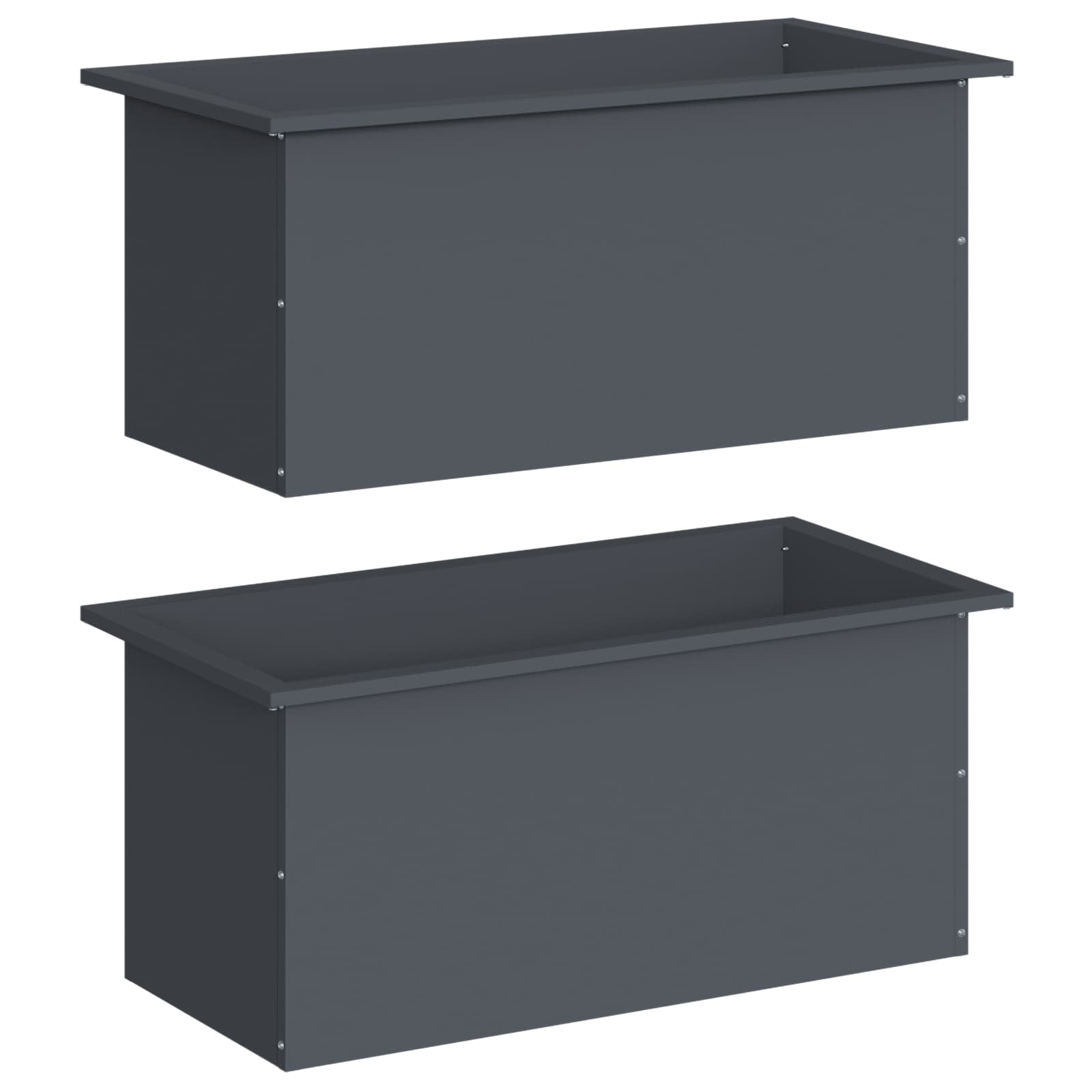 Plantenbak met led 2 st Antraciet 40 x 80 x 40 cm Staal image 4