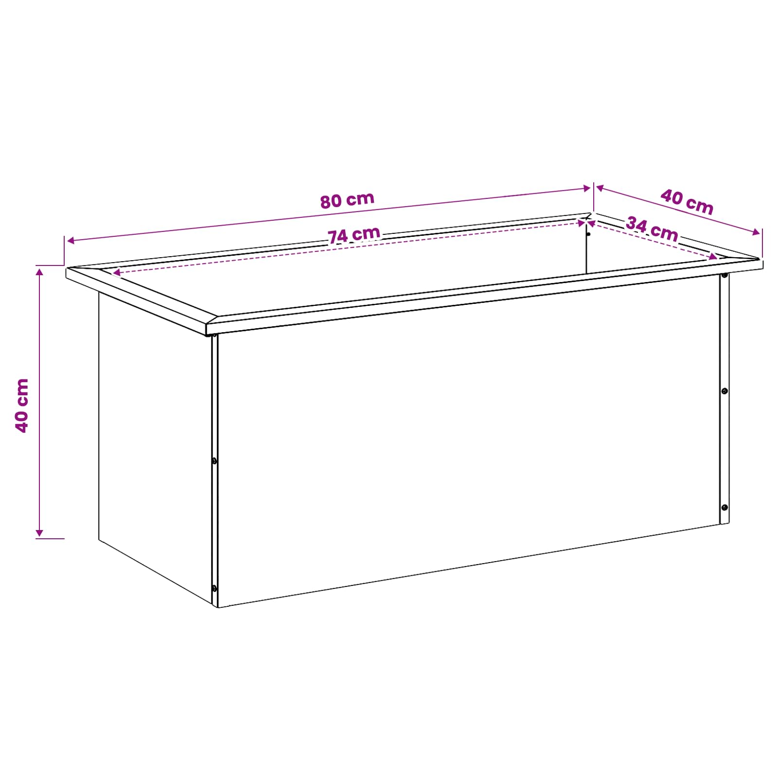 Plantenbak met led 2 st Antraciet 40 x 80 x 40 cm Staal image 13