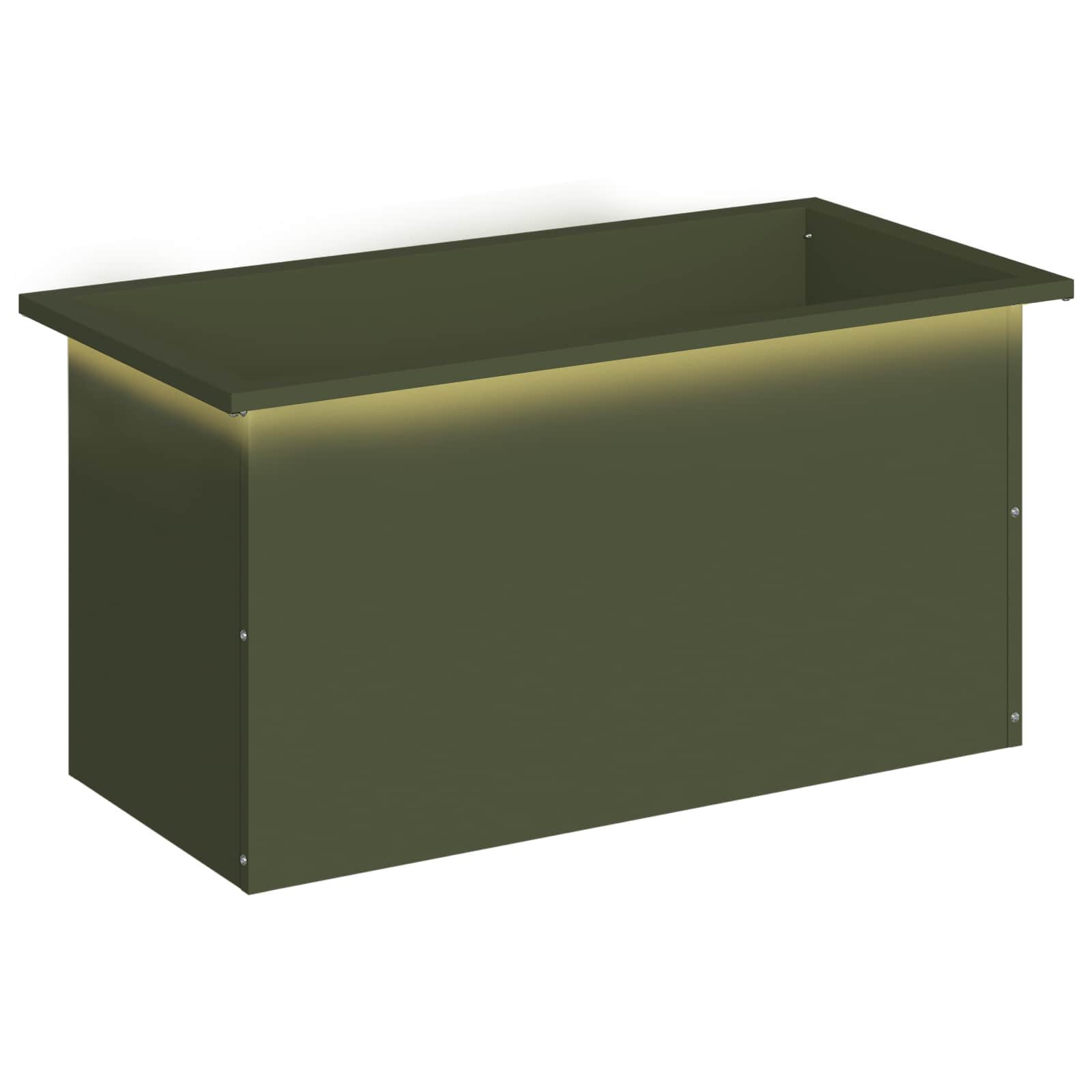 Plantenbak met led Olijfgroen 40 x 80 x 40 cm Staal image 2
